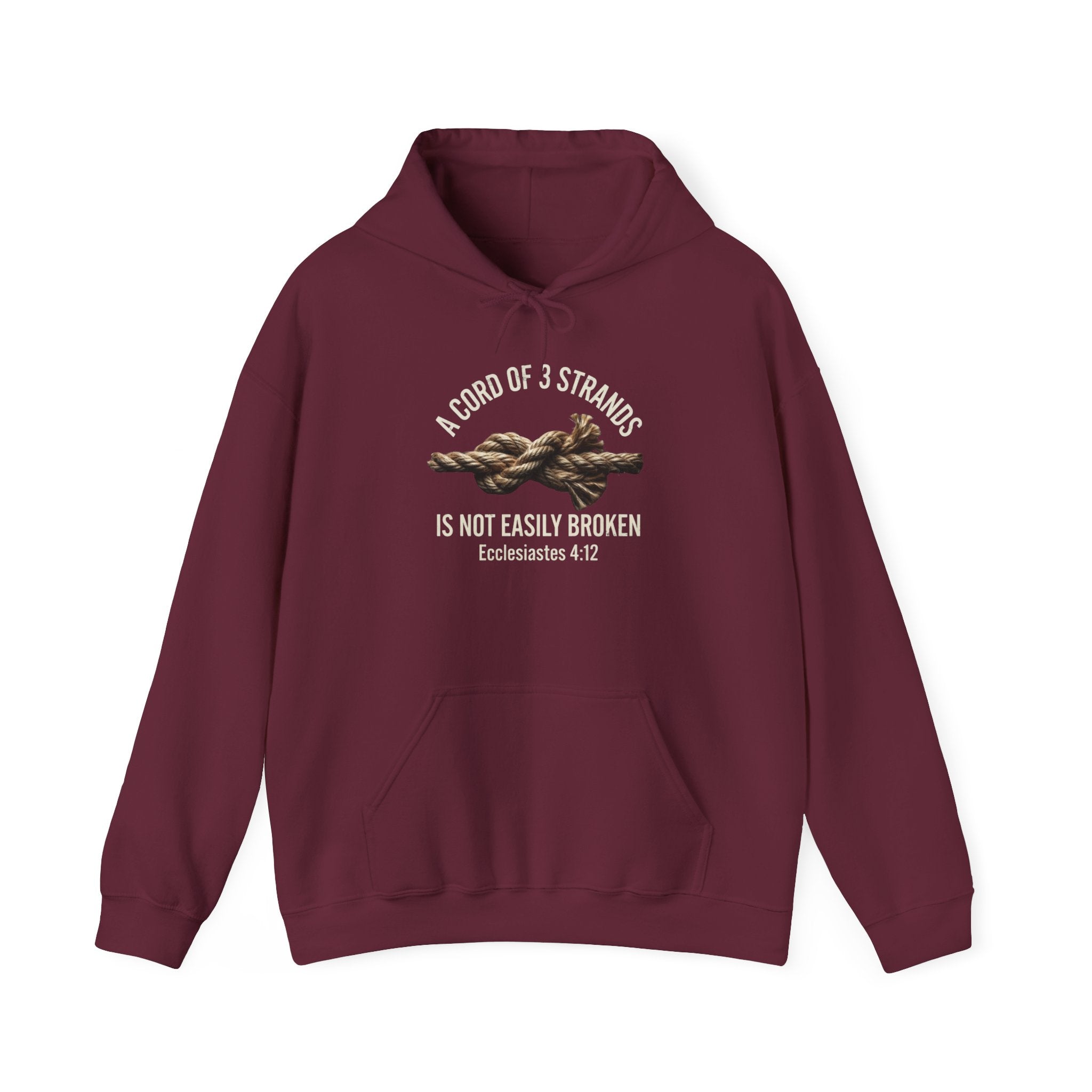 A Cord of 3 Strands Hoodie — Ecclesiastes 4:12 — Christian Faith Pullover