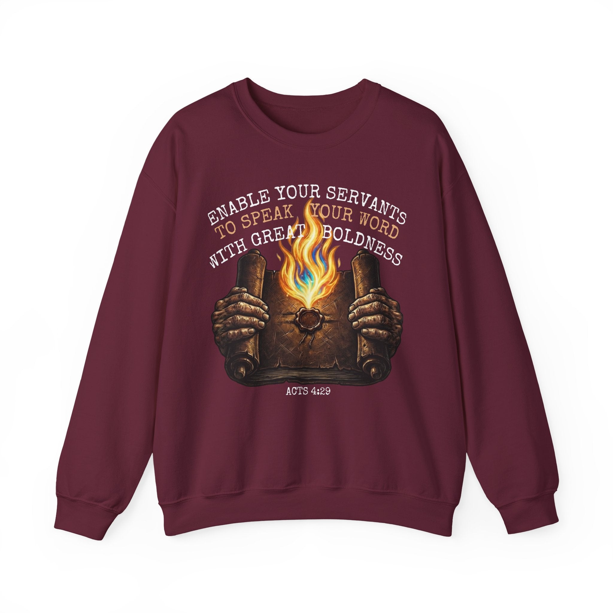 Enable Your Servants to Speak — Acts 4:29 | Bold Faith Crewneck | Zero FG