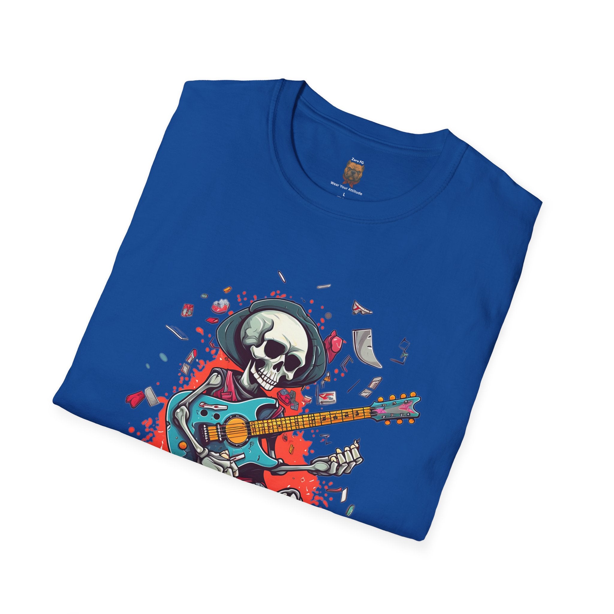 Skull Guitarist Tee (Dark Colors) | Unisex Rock Graphic T-Shirt
