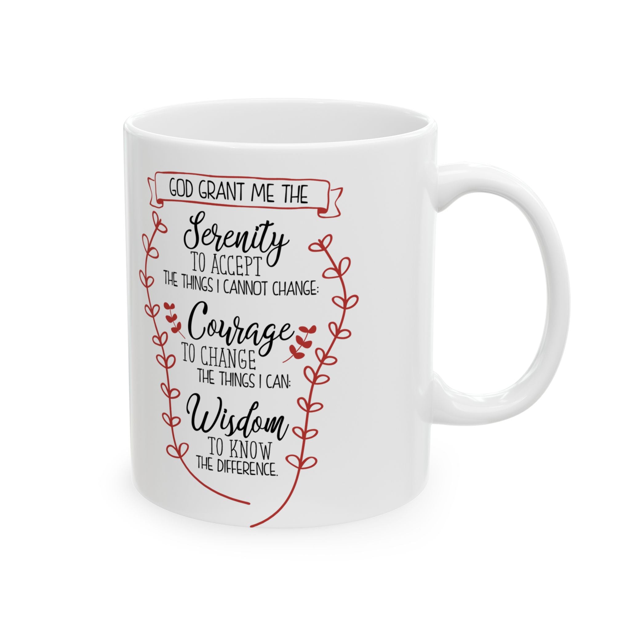 Inspirational Scripture Ceramic Mug (11oz & 15oz) — 'God Bless Our Home' Floral Faith Coffee Cup
