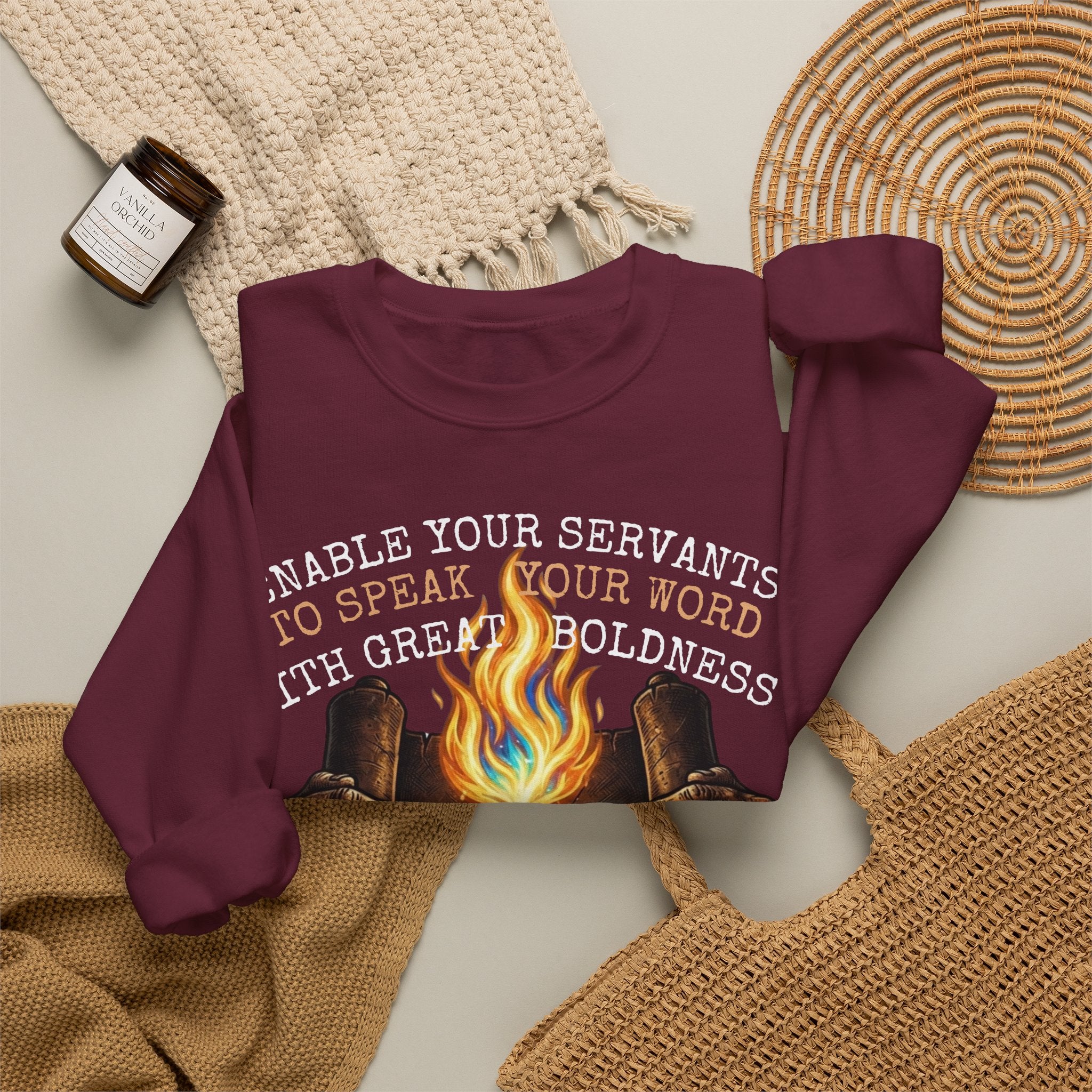 Enable Your Servants to Speak — Acts 4:29 | Bold Faith Crewneck | Zero FG