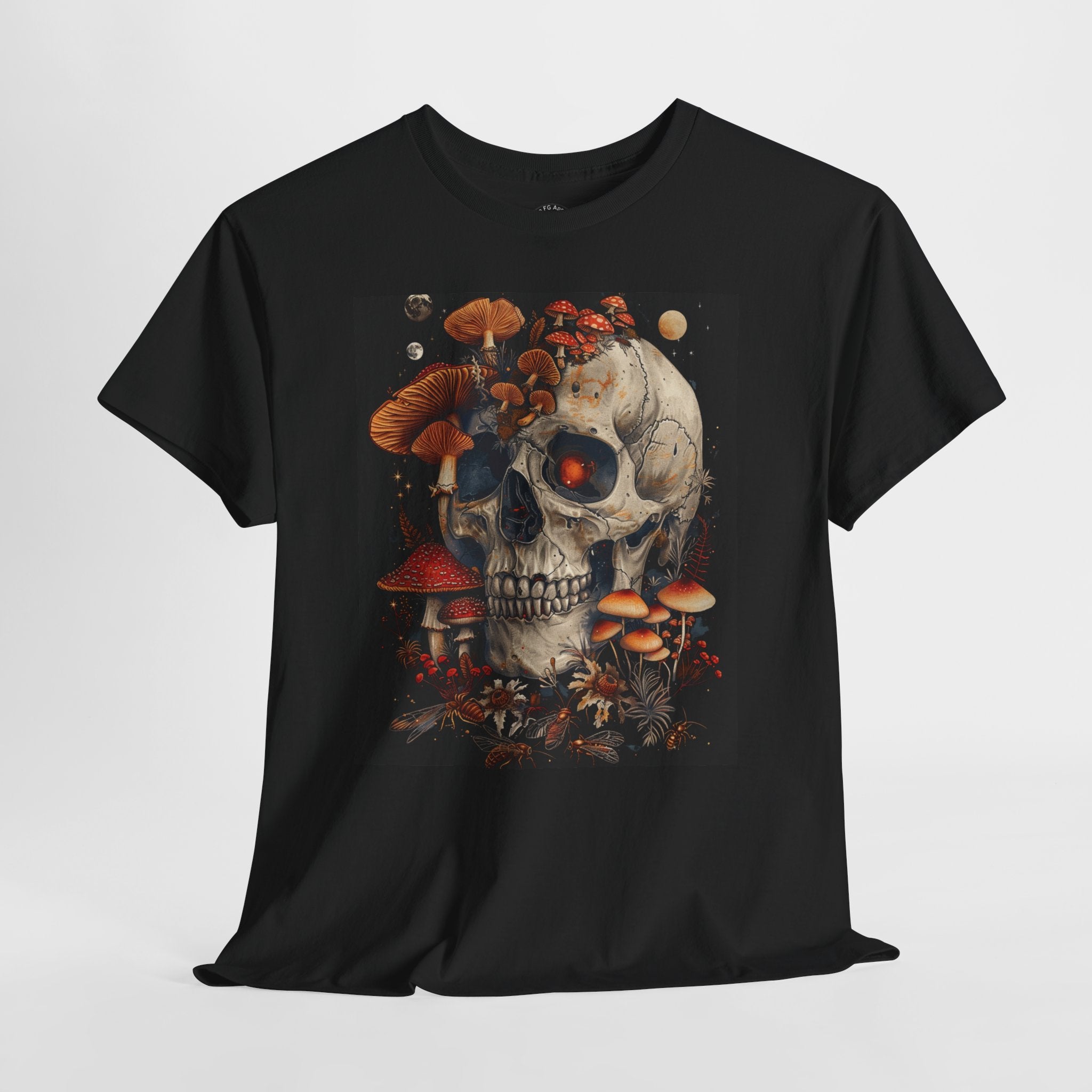 Still Growing — Gothic Skull Mushroom Graphic T-Shirt