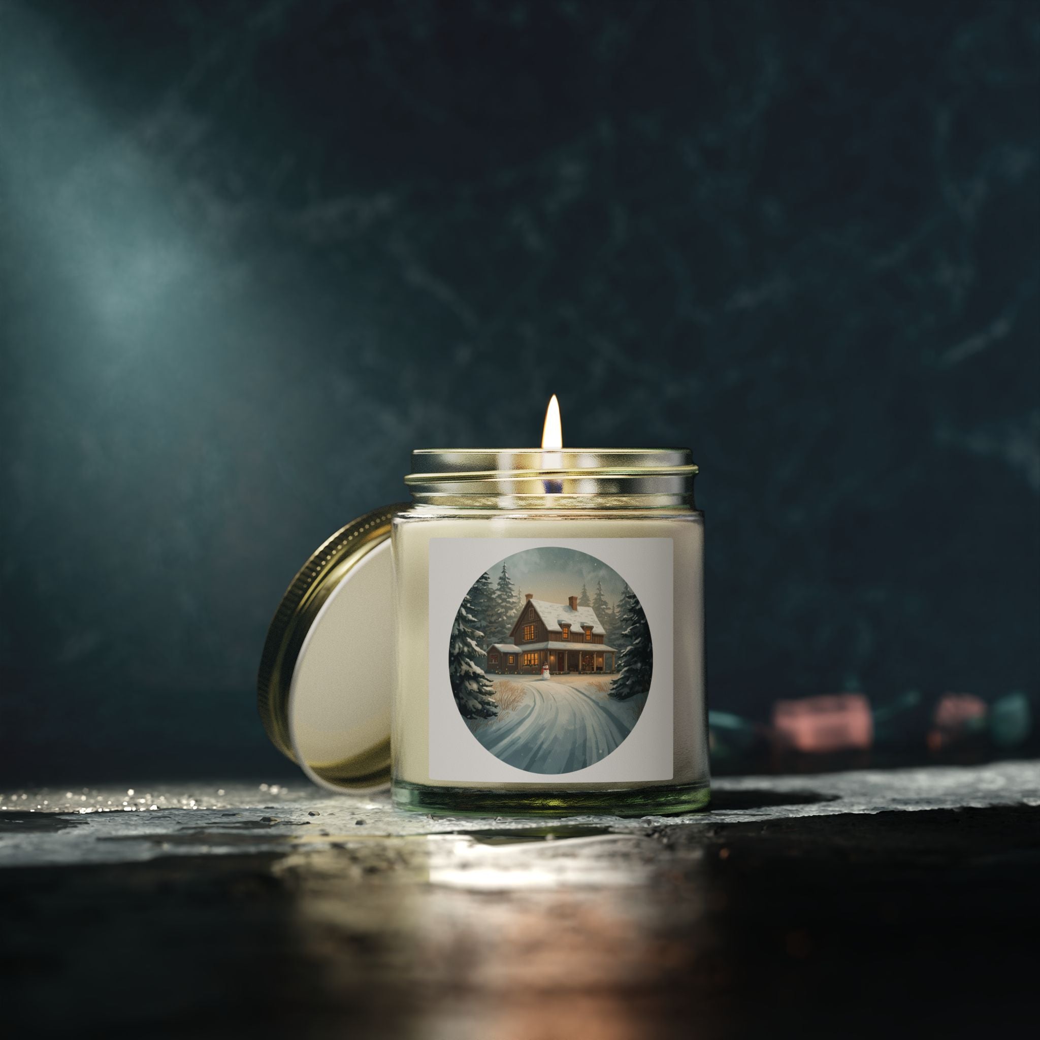 Winter Cottage Candle — Holiday Jar (4oz & 9oz)