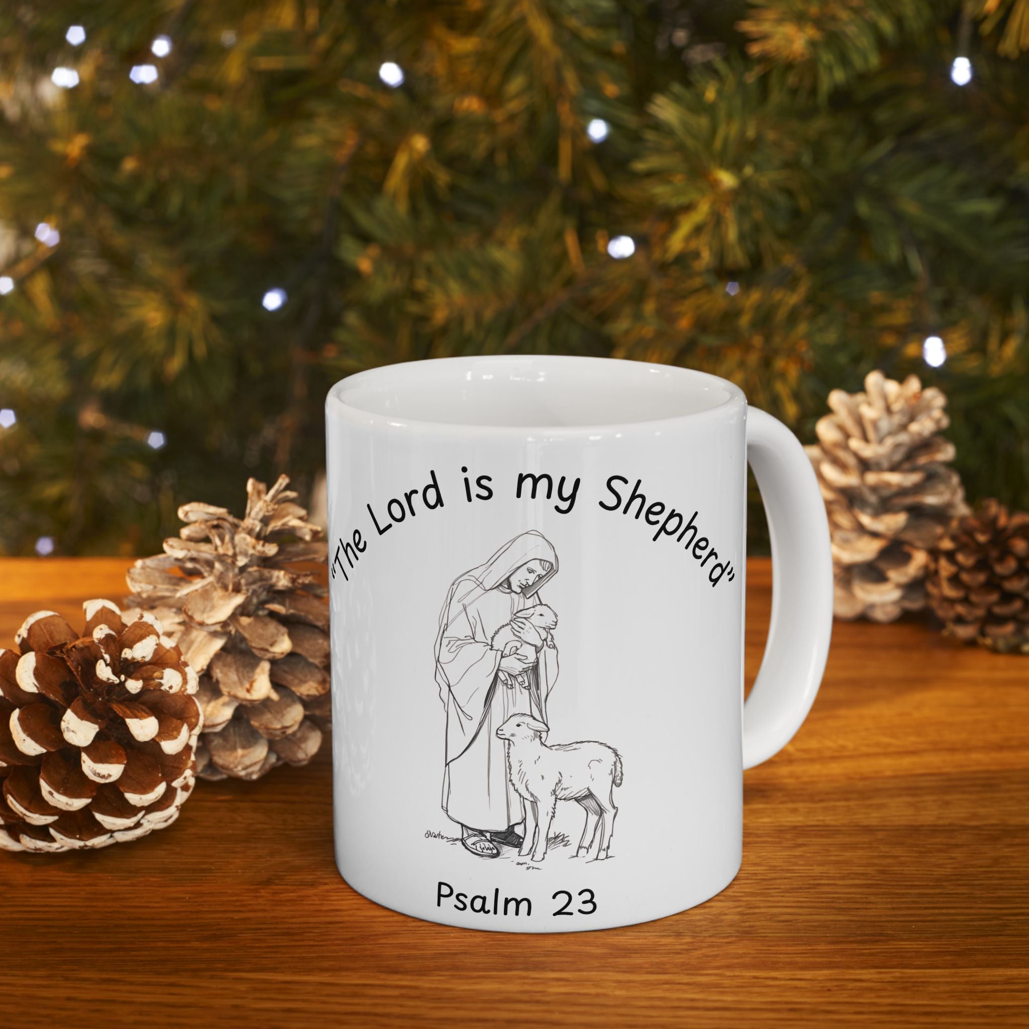 The Lord Is My Shepherd – Psalm 23 Christian Coffee Mug.