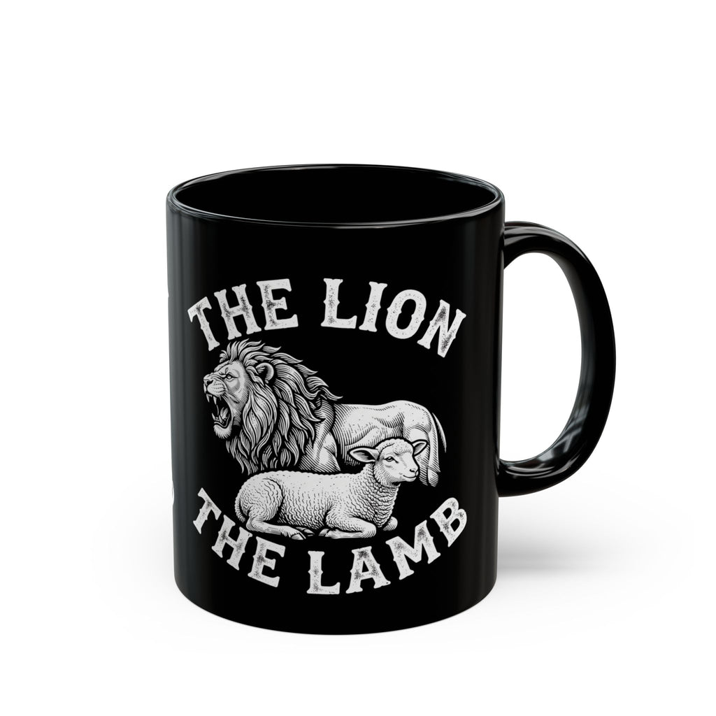 The Lion & The Lamb Black Mug — Christian Faith Coffee Mug | Zero FG