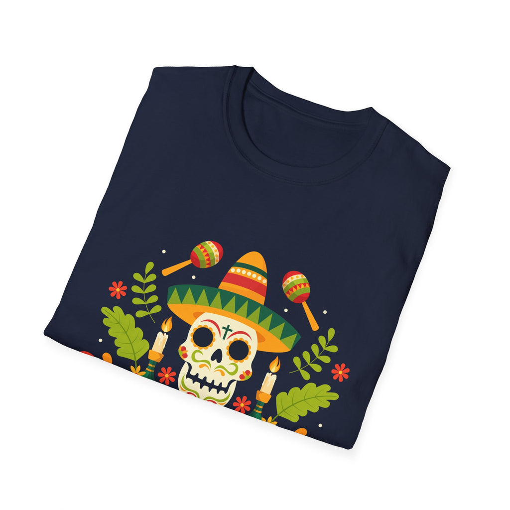 Dia de los Muertos T-Shirt, Unisex Softstyle Tee, Halloween Apparel, Mexican Celebration Shirt, Cultural Celebration Outfit, Gift Idea
