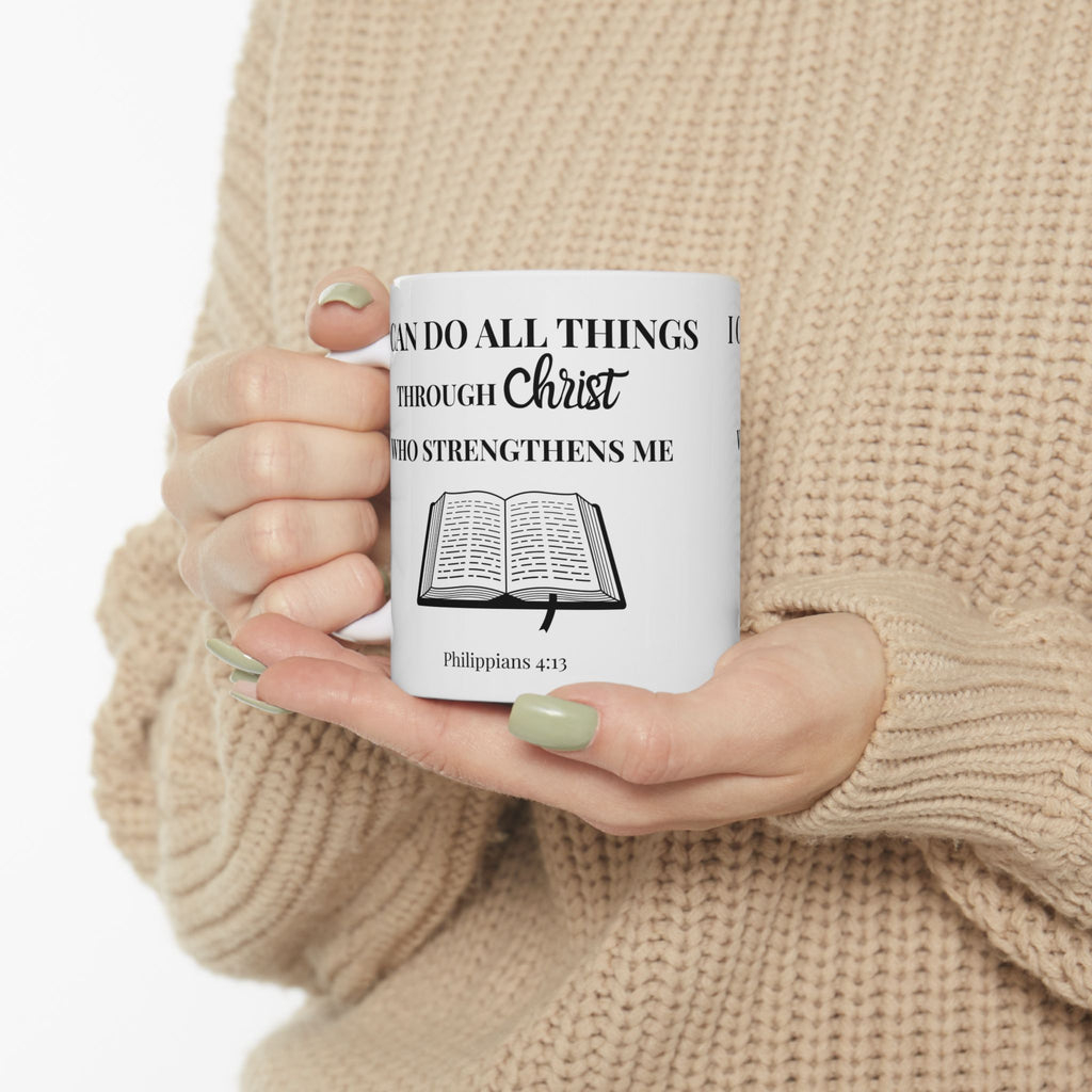 Philippians 4:13 Christian Mug | I Can Do All Things Through Christ Coffee Cup