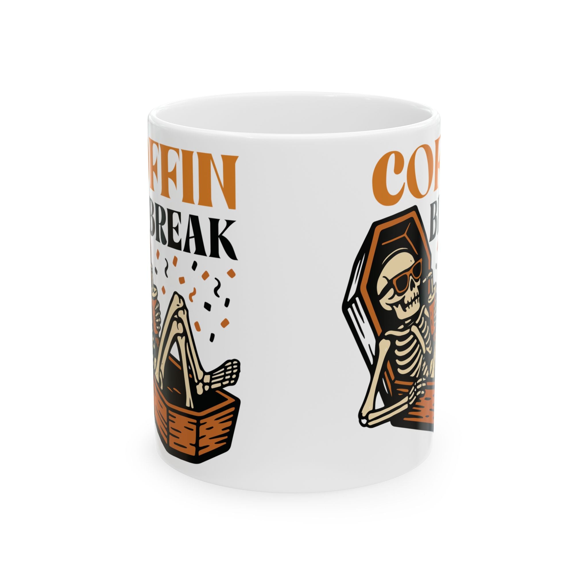 Spooky Skeleton Coffee Mug - Coffin Break Design