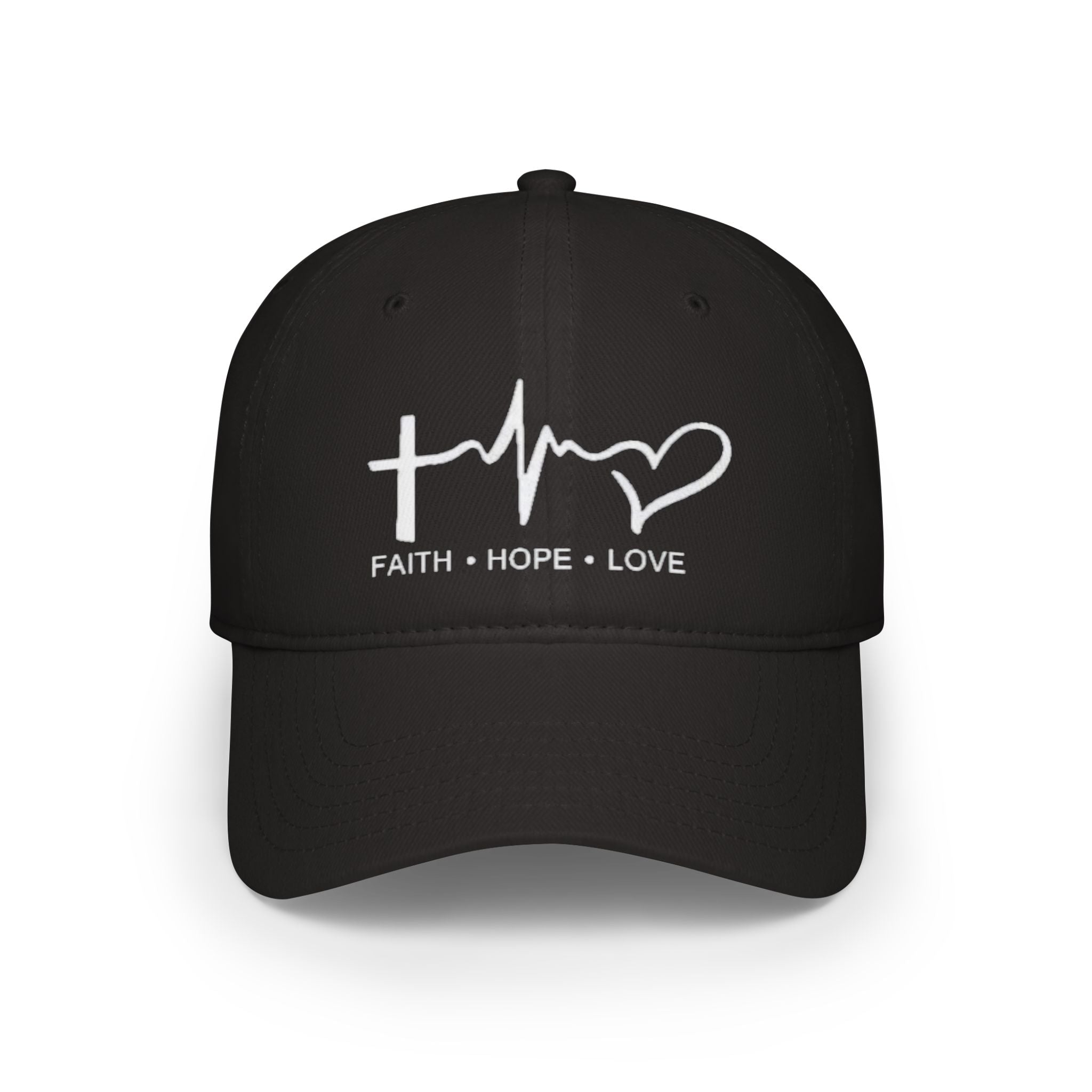 Faith Hope Love Low Profile Baseball Cap, Inspirational Hat, Gift for Him/Her, Everyday Wear, Cap for Spiritual Beliefs