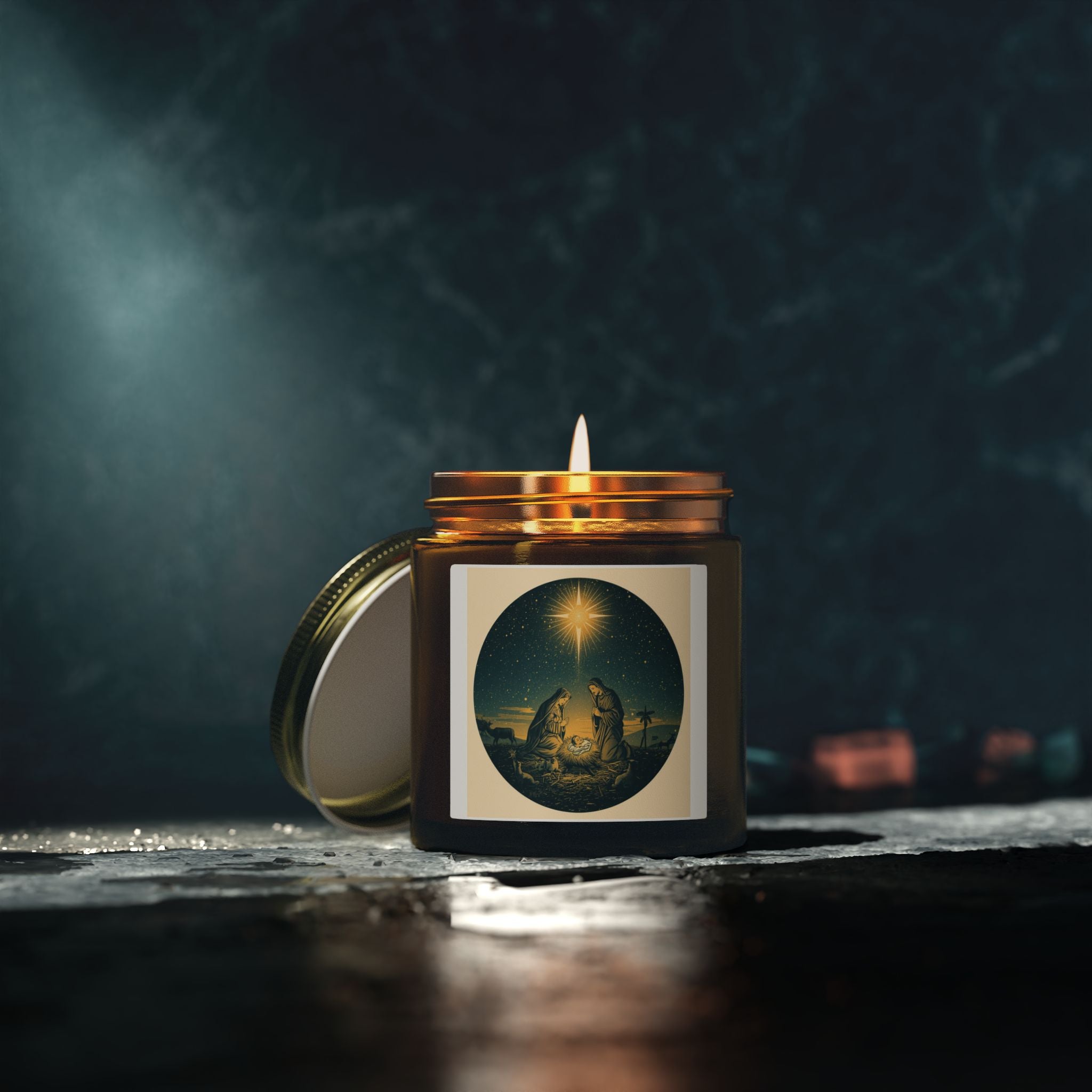 Nativity Holiday Candle
