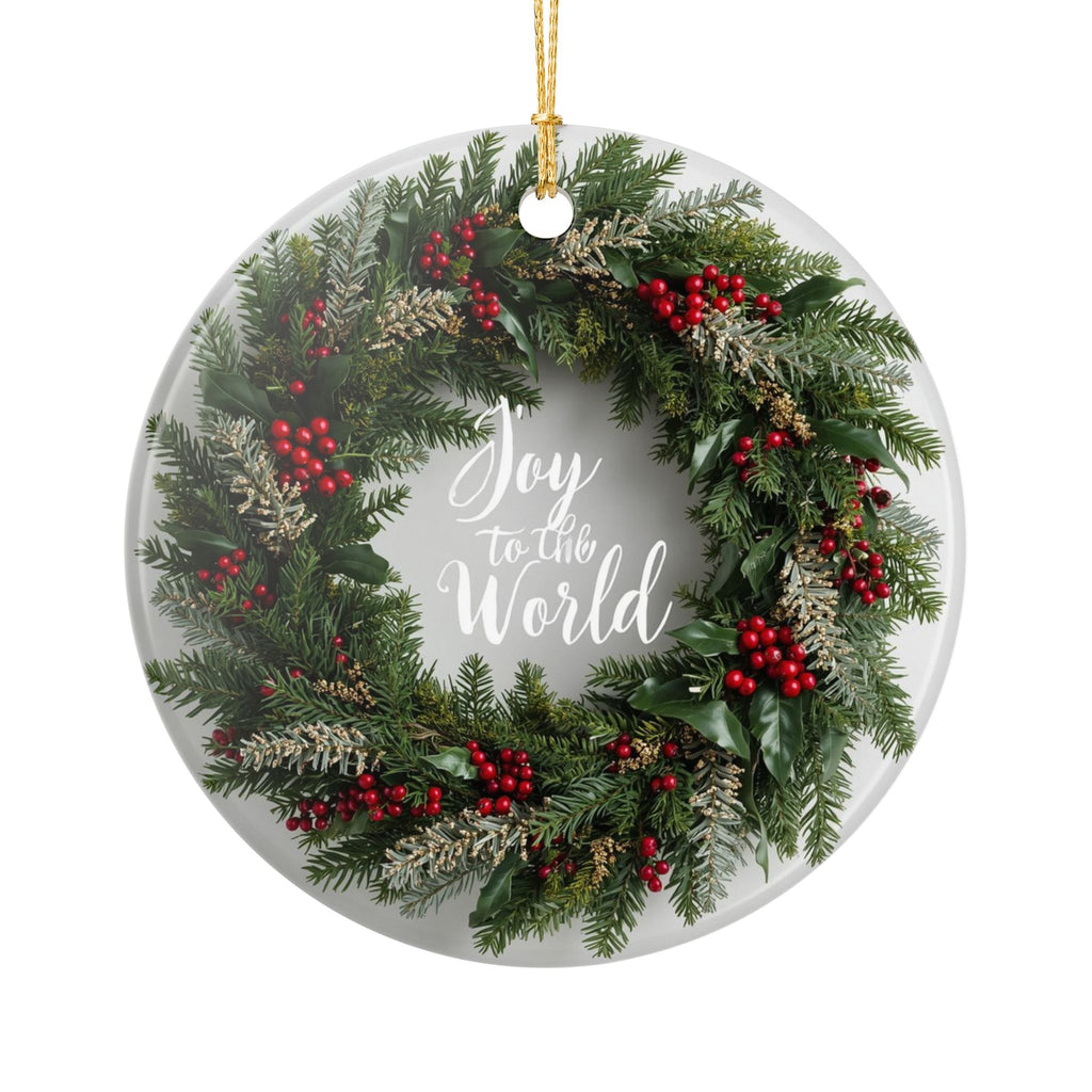 Joy to the World Holiday Wreath Ornament