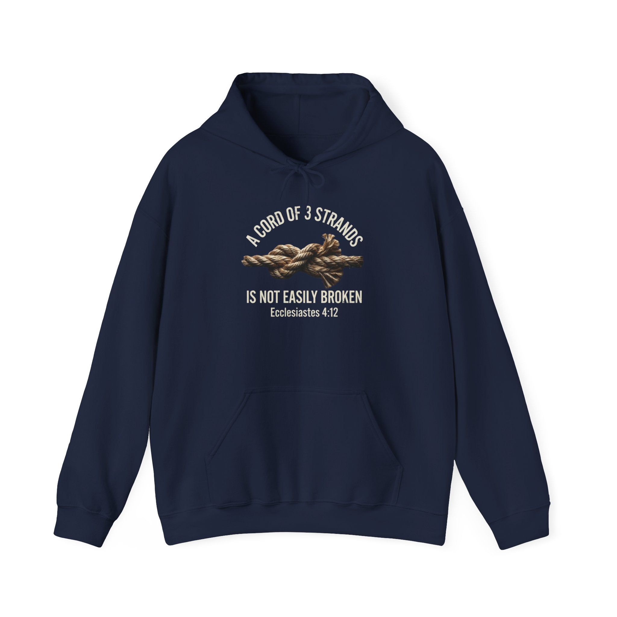 A Cord of 3 Strands Hoodie — Ecclesiastes 4:12 — Christian Faith Pullover