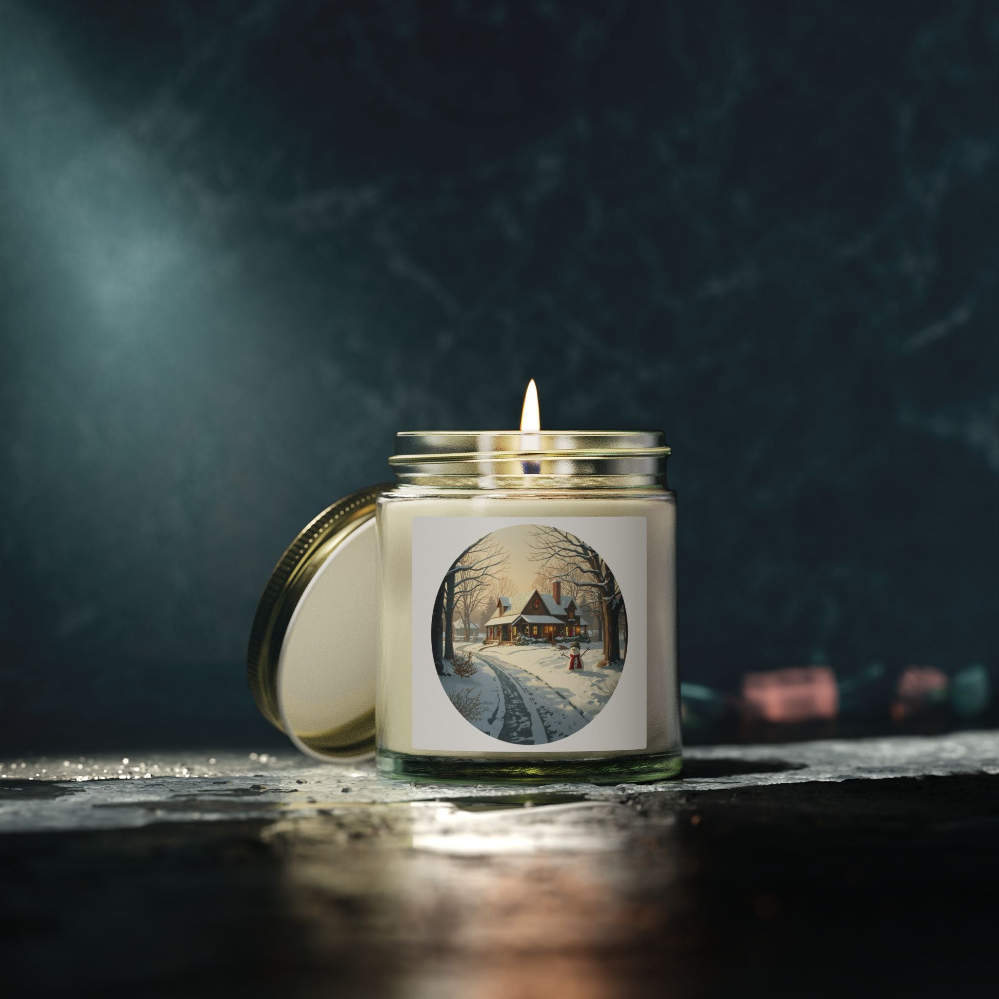 Winter Cottage Candle — Cozy Holiday Glow (4oz/9oz)