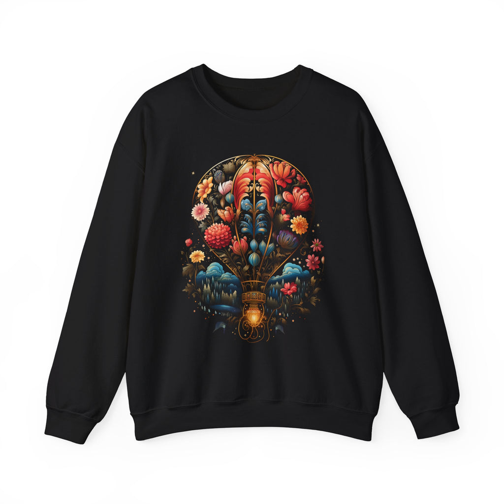Dreamers Rise Higher — Floral Hot Air Balloon Premium Sweatshirt