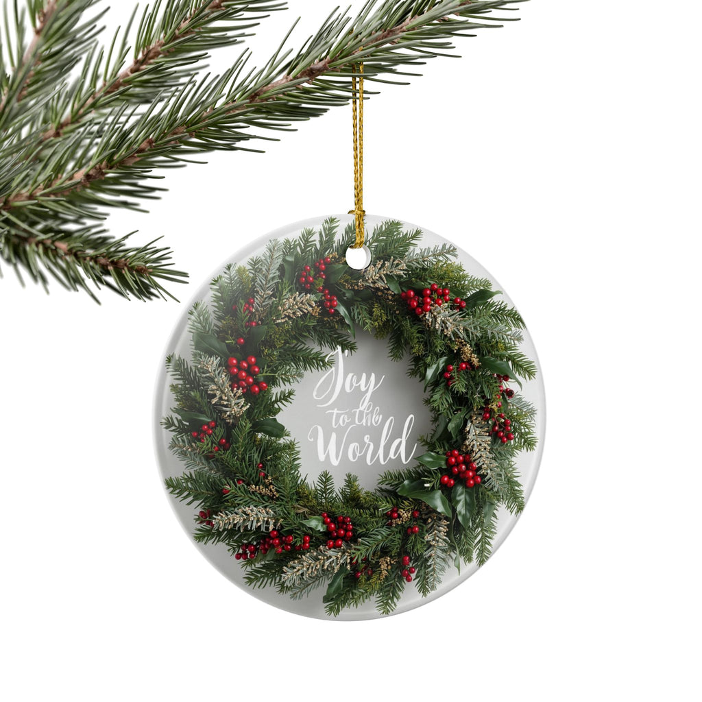 Joy to the World Holiday Wreath Ornament
