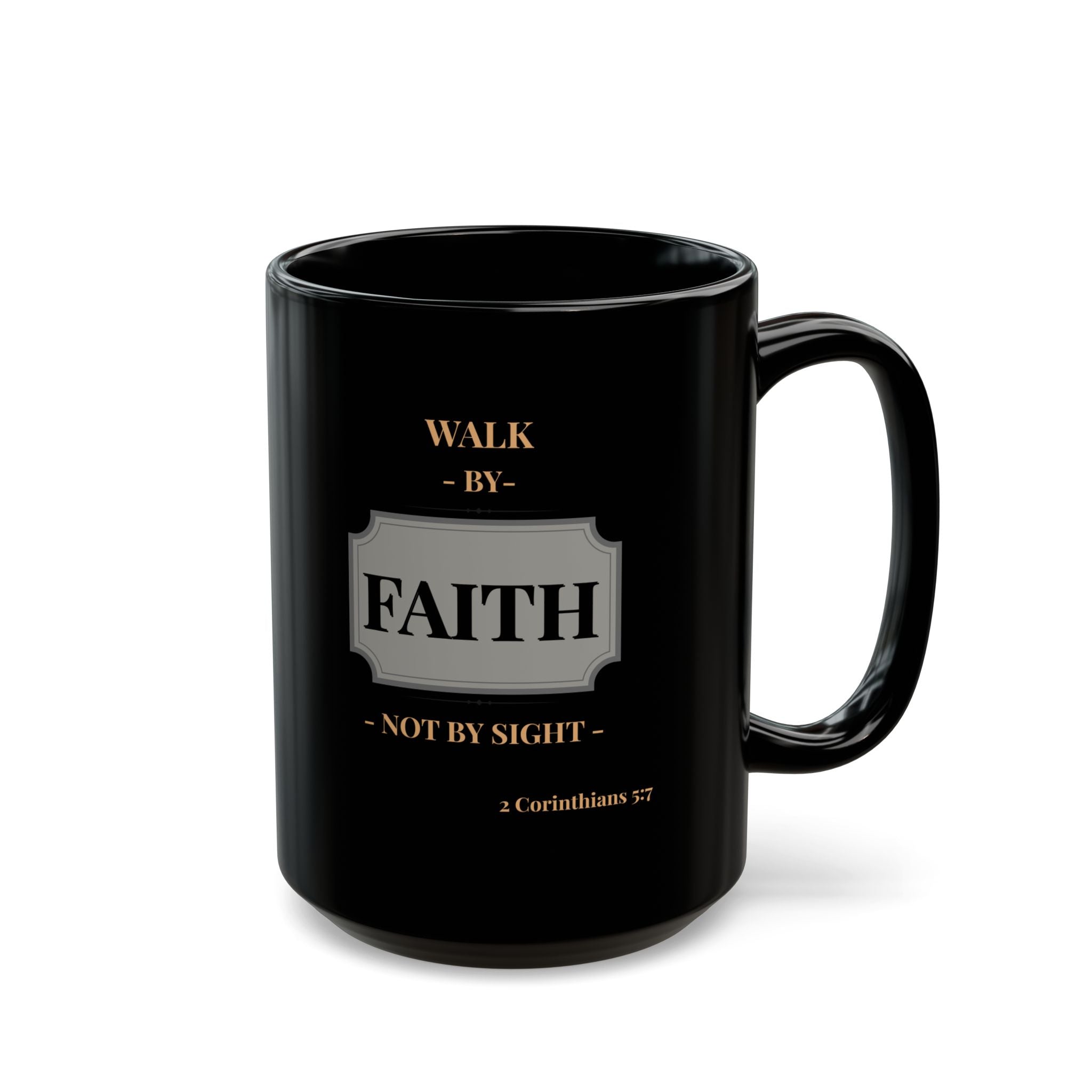 Black Faith Mug - Inspirational Coffee Cup for Believers