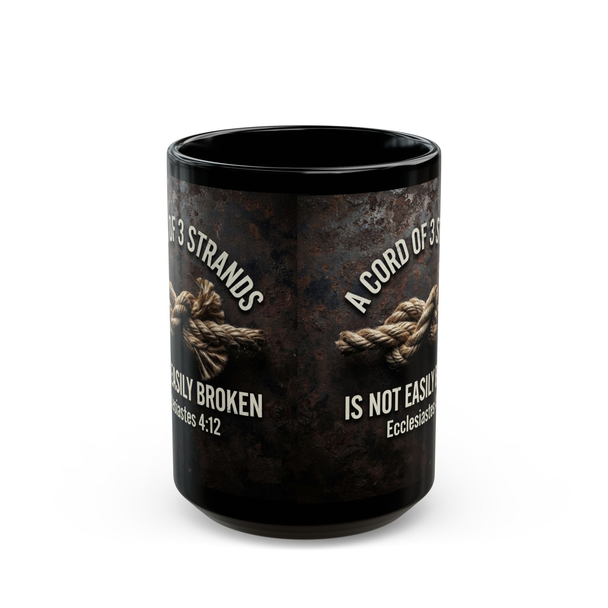 A Cord of 3 Strands Coffee Mug — Ecclesiastes 4:12 — Christian Gift