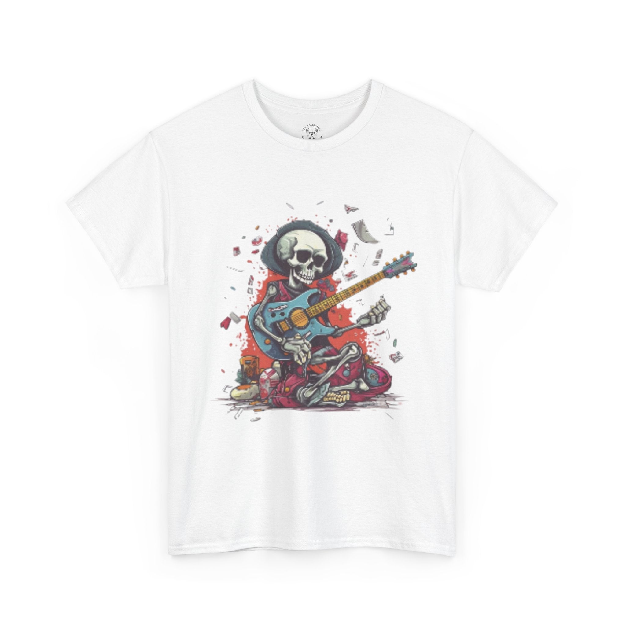 Skull Guitarist Tee - Premium Rock & Roll Skeleton Graphic T-Shirt