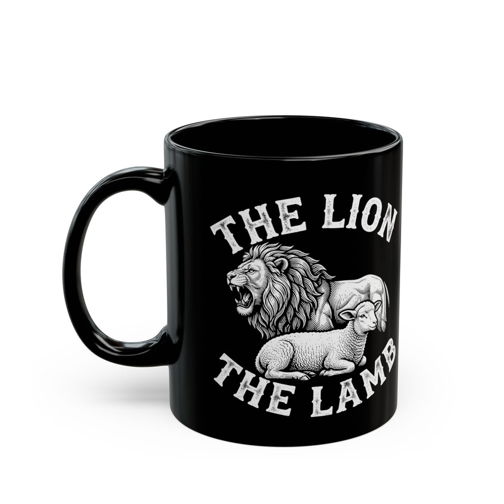 The Lion & The Lamb Black Mug — Christian Faith Coffee Mug | Zero FG