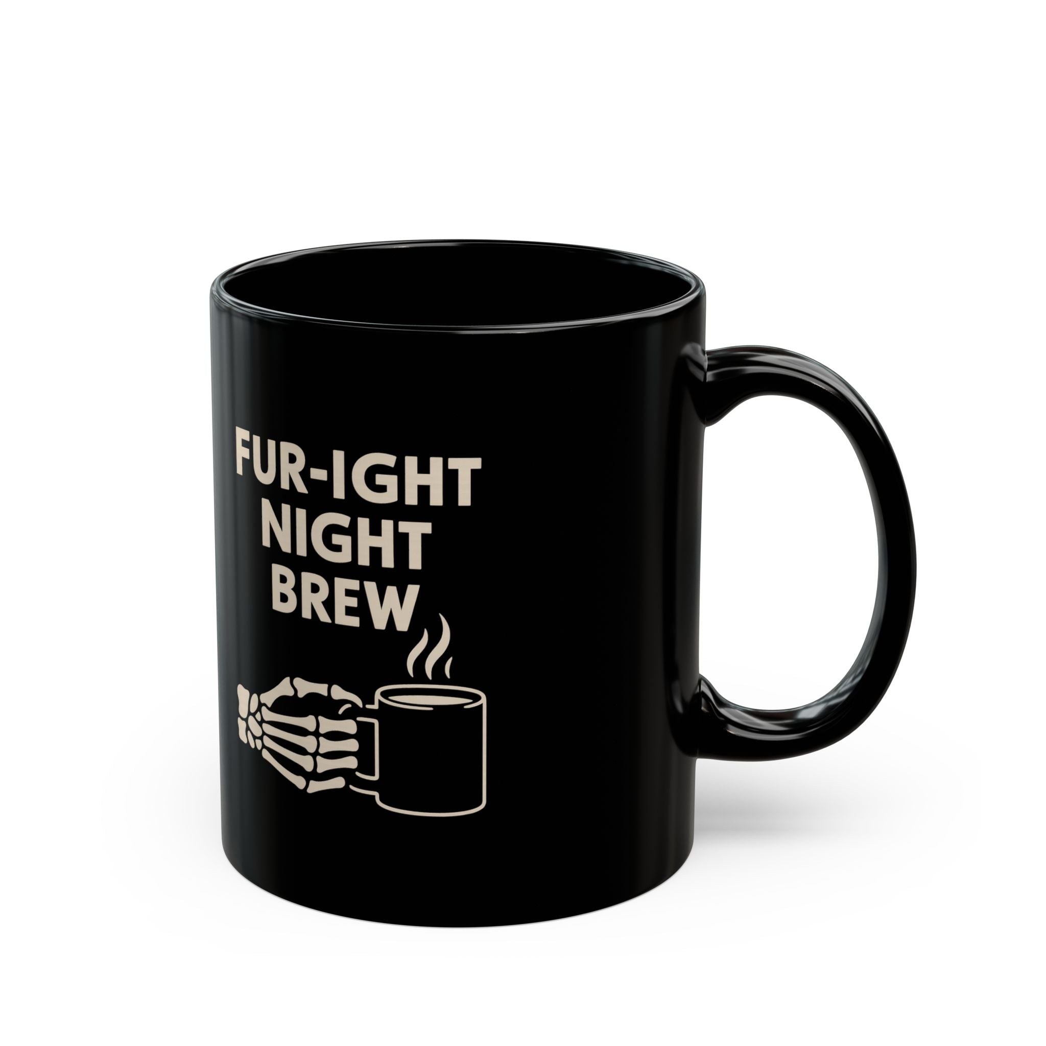 Fur-ight Night Brew Skeleton Mug – Spooky Halloween Coffee Cup