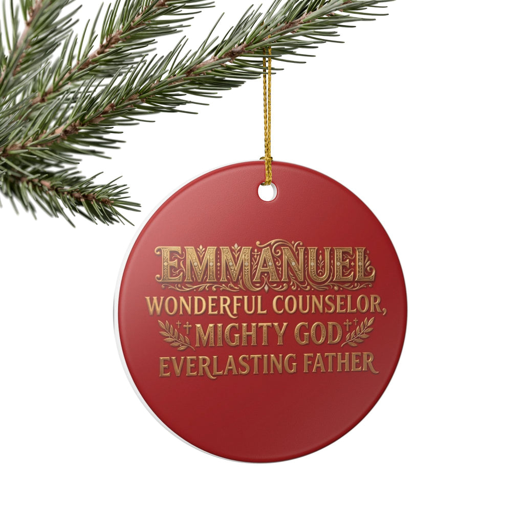 Ceramic Ornament — Emmanuel, Wonderful Counselor, Mighty God