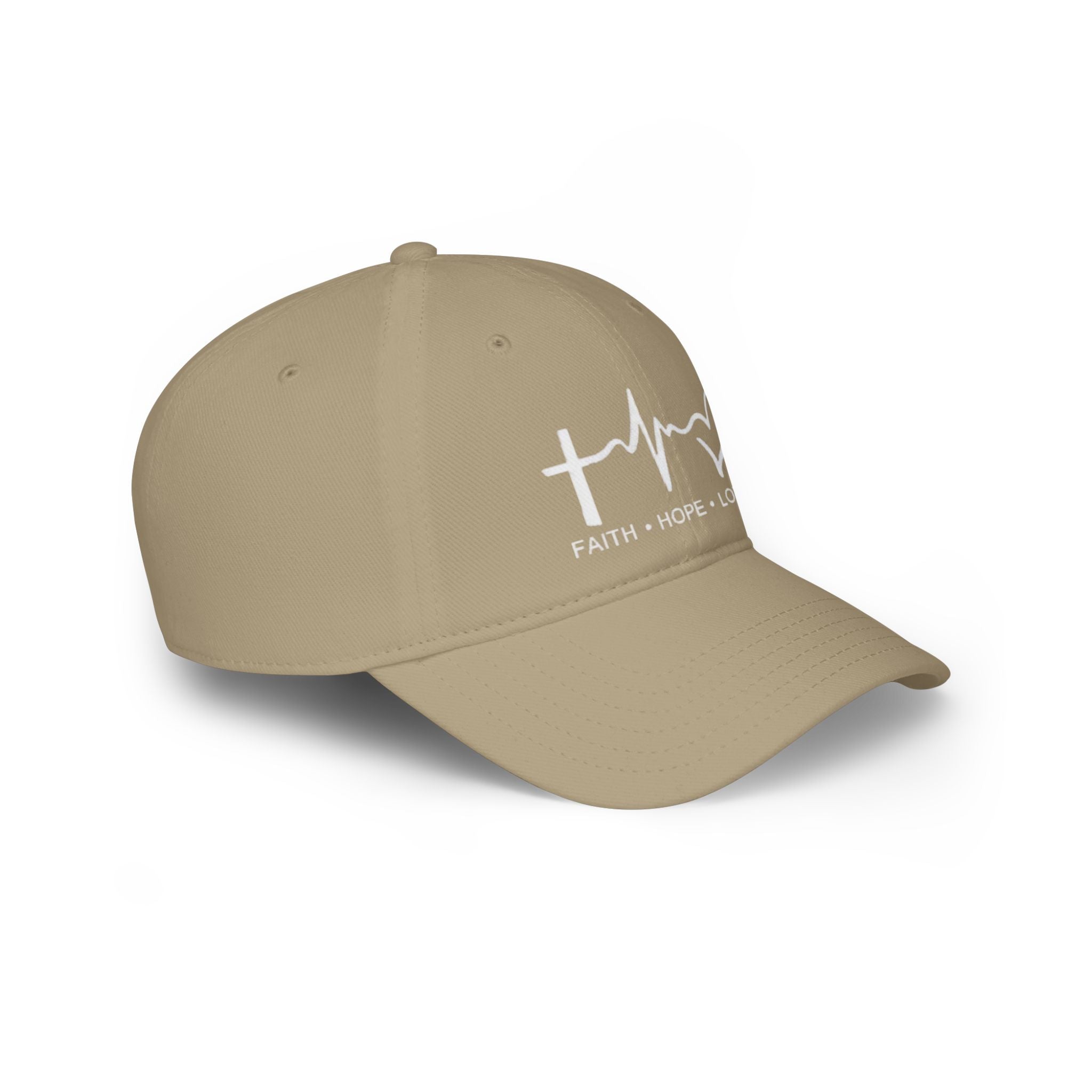 Faith Hope Love Low Profile Baseball Cap, Inspirational Hat, Gift for Him/Her, Everyday Wear, Cap for Spiritual Beliefs