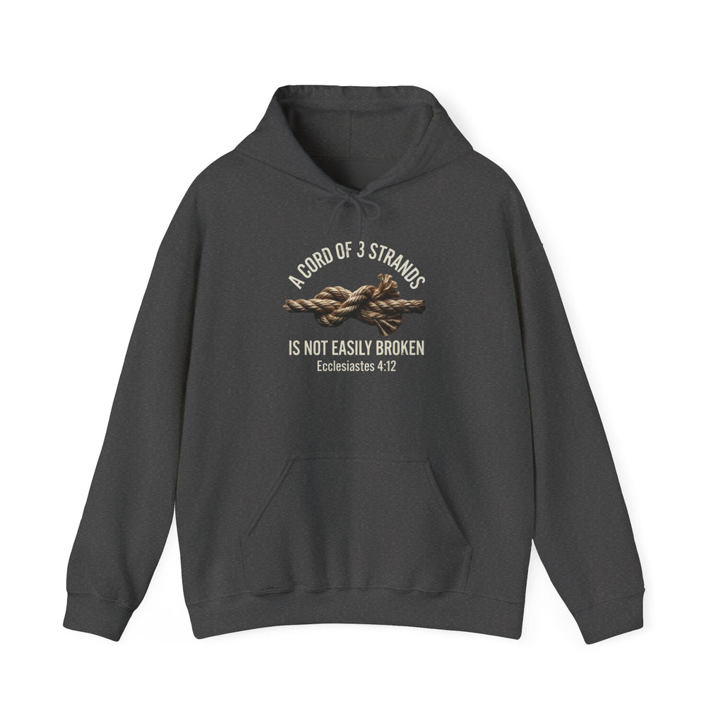 A Cord of 3 Strands Hoodie — Ecclesiastes 4:12 — Christian Faith Pullover