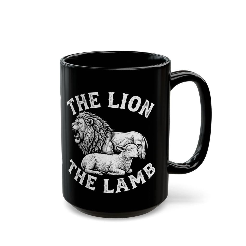 The Lion & The Lamb Black Mug — Christian Faith Coffee Mug | Zero FG