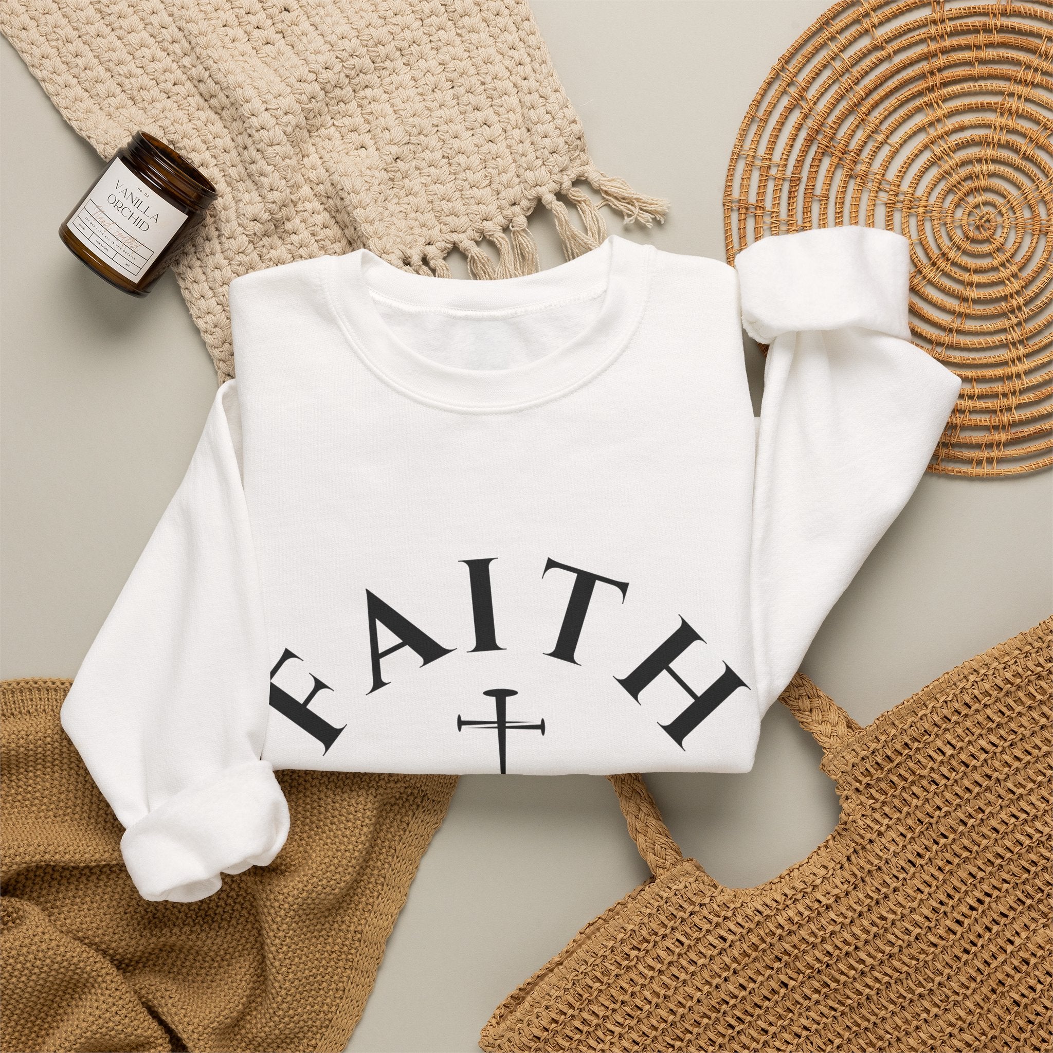 Faith Over Fear Crewneck Sweatshirt // 2 Corinthians 5:7