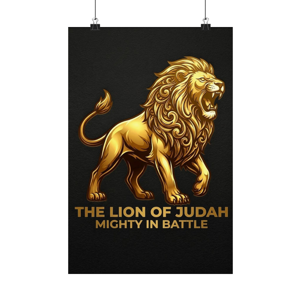 The Lion of Judah — Mighty in Battle | Wall Art Poster
