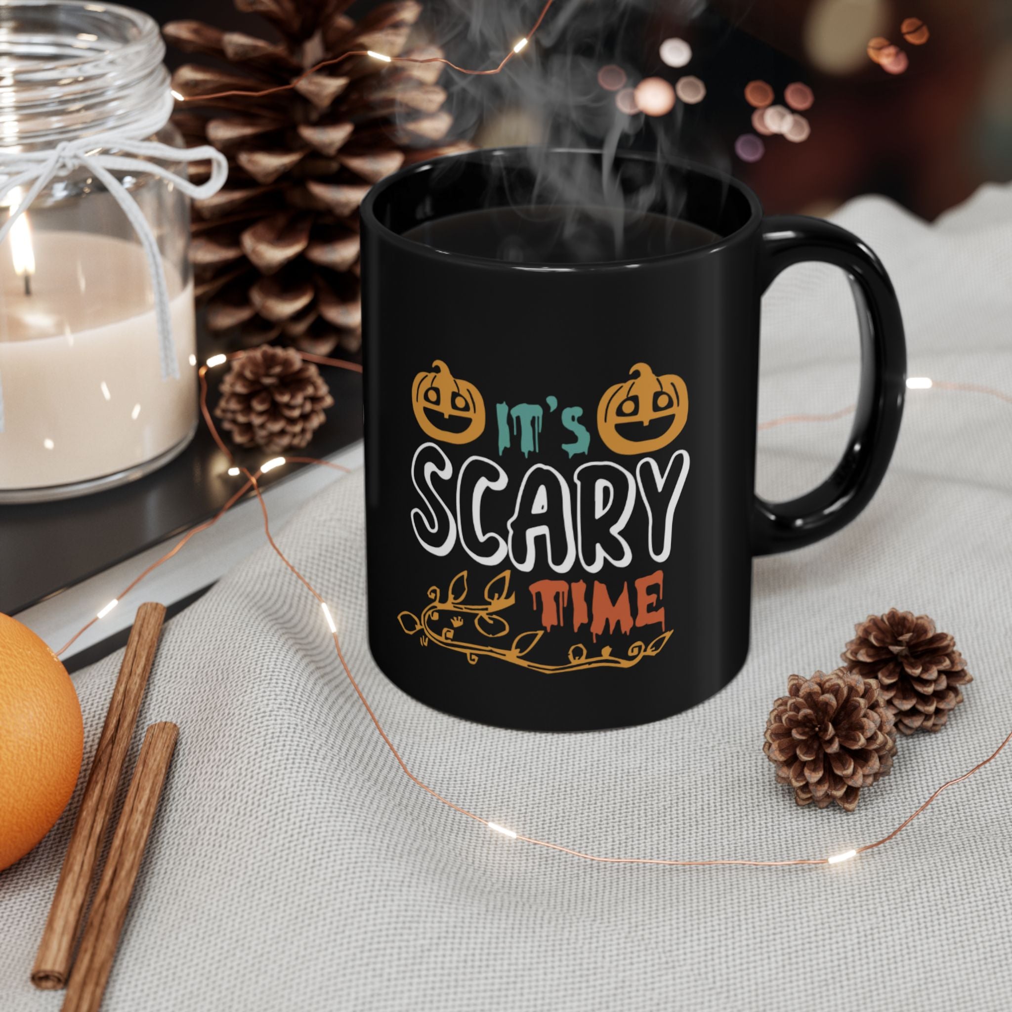 It’s Scary Time Halloween Mug | Funny Pumpkin Coffee Cup for Spooky Season