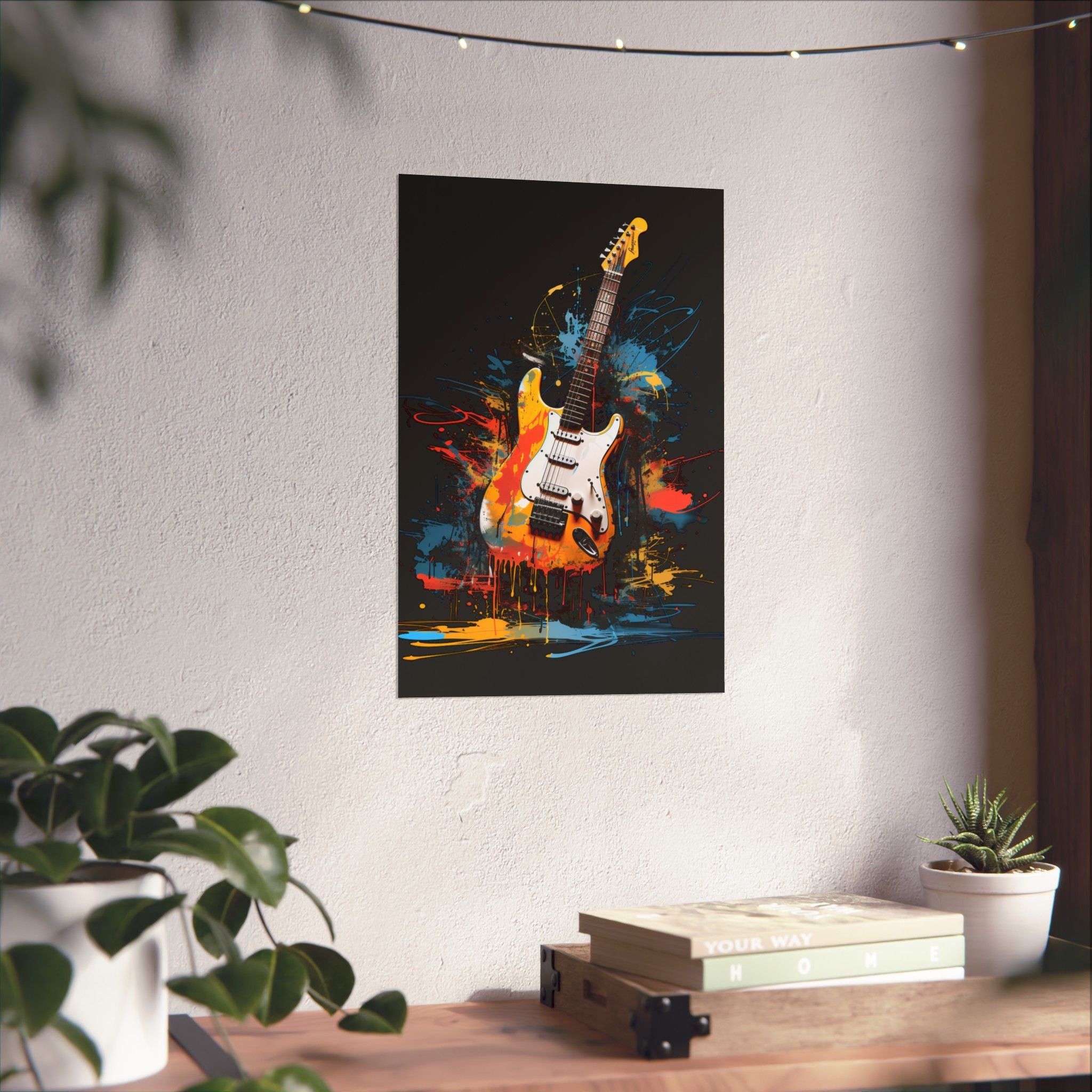 Electric Guitar Wall Art Poster – Abstract Rock Music Artwork
