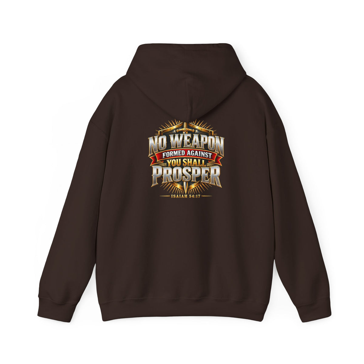 Isaiah 54:17 No Weapon Formed Christian hoodie, another view