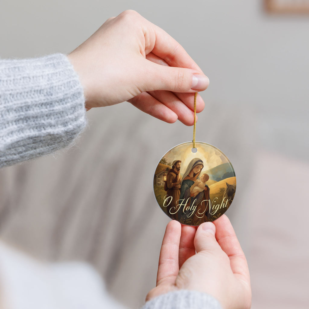 O Holy Night Ceramic Ornament — Nativity Christmas Tree Decor