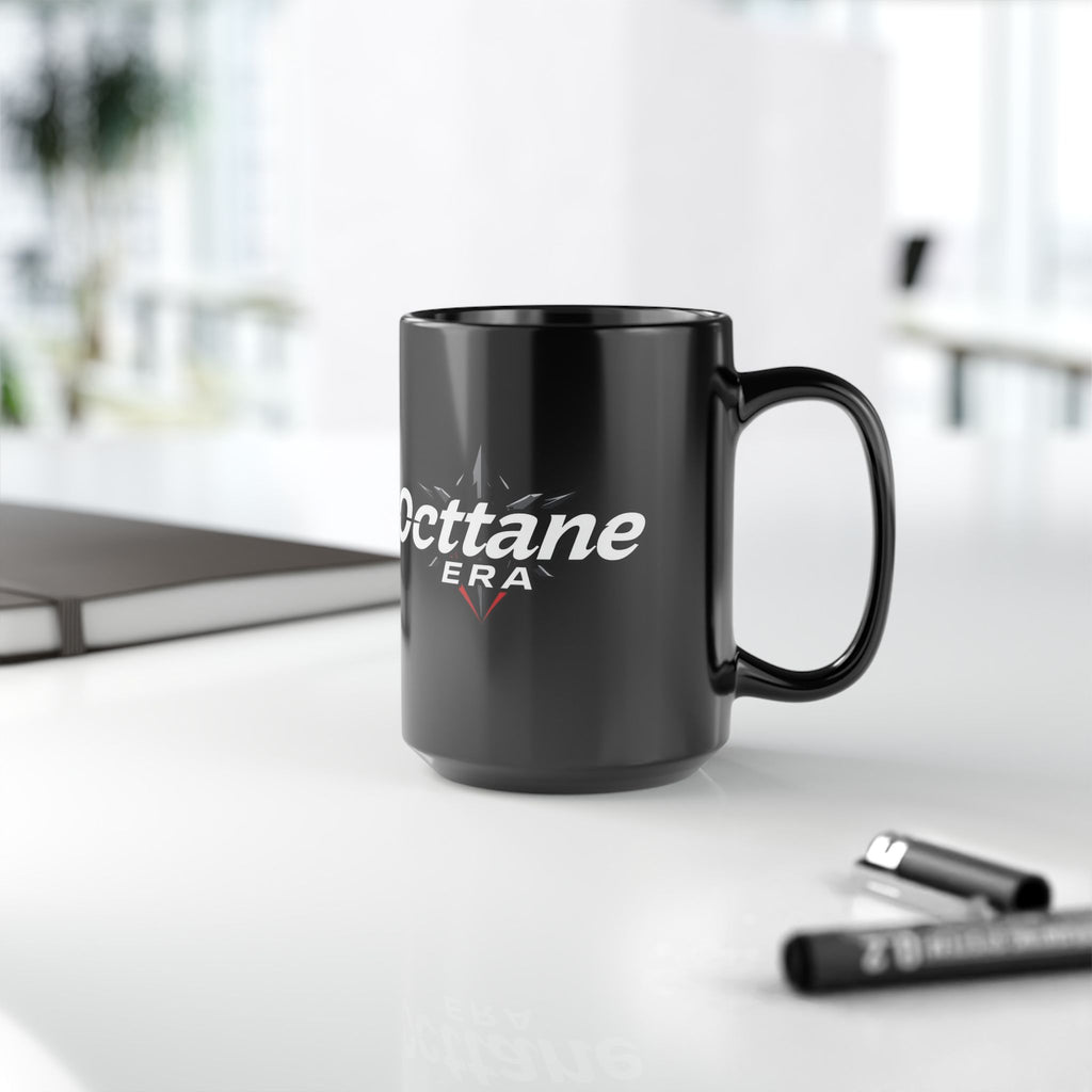 Black Mug for Coffee Lovers | Octane Era Design | Unique Gift for Car Enthusiasts, Birthday, Christmas, Fun Decor