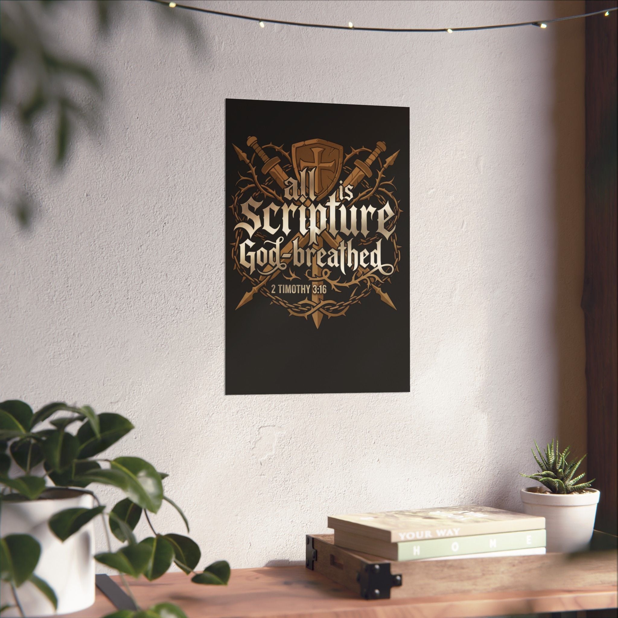 "All Scripture is God-Breathed" Matte Poster — 2 Timothy 3:16