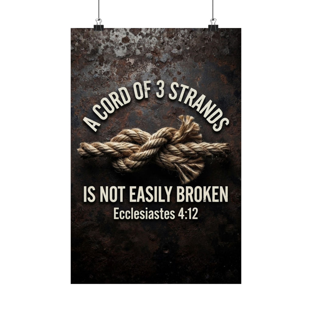 A Cord of 3 Strands Wall Art — Ecclesiastes 4:12 — Matte Poster