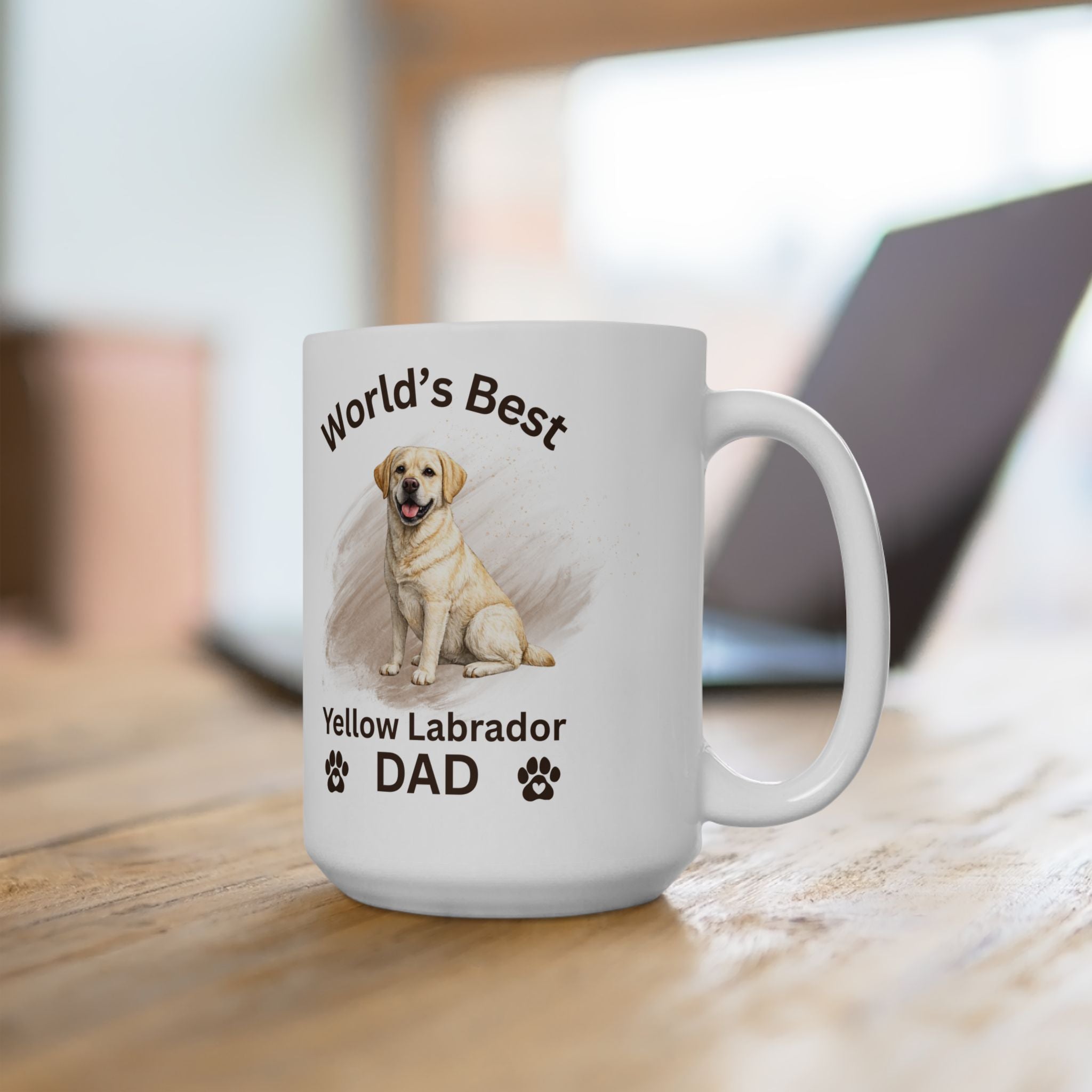 World's Best Yellow Lab Dad Mug - English Labrador Retriever