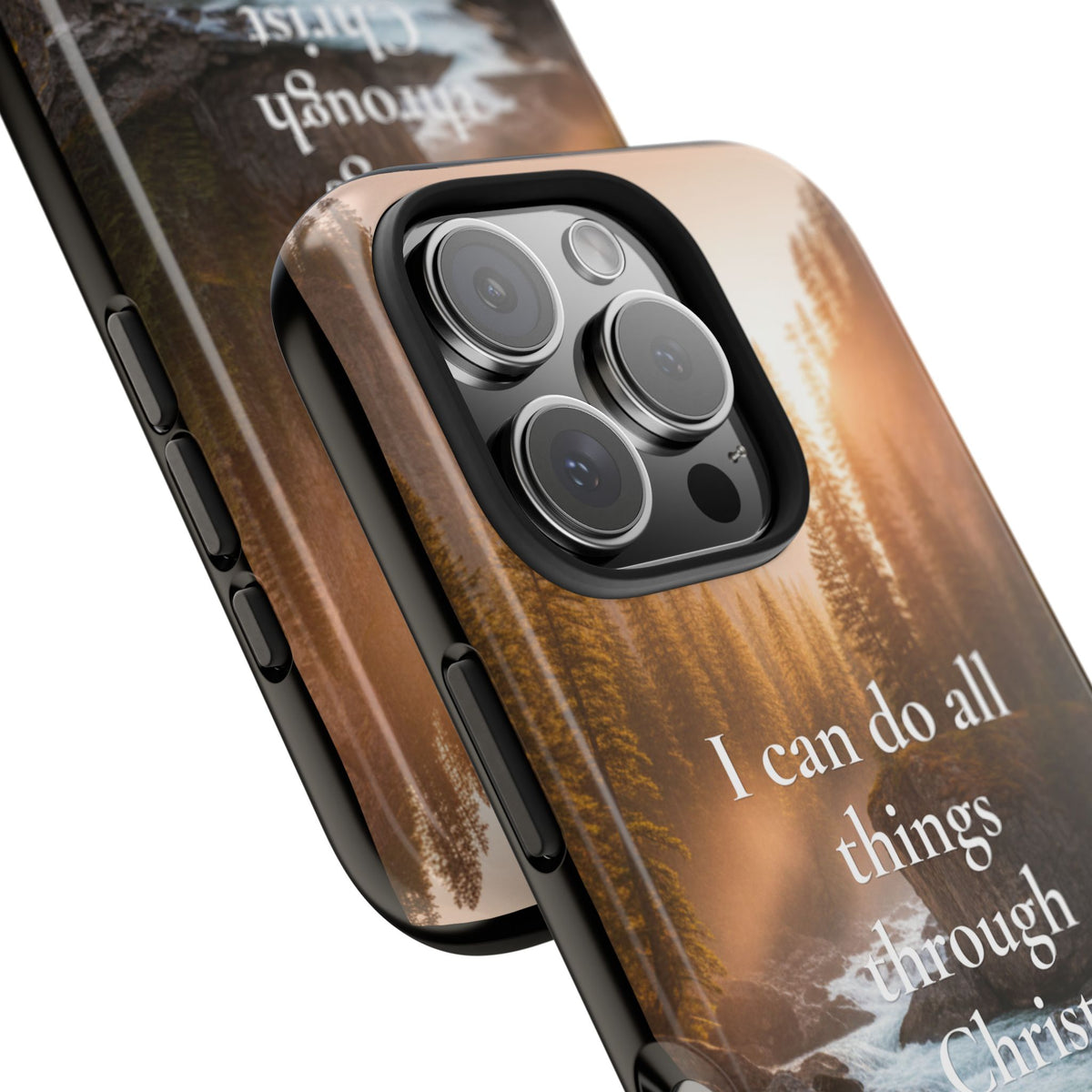 Christian Phone Case — "I Can Do All Things Through Christ" (Philippians 4:13) River Design