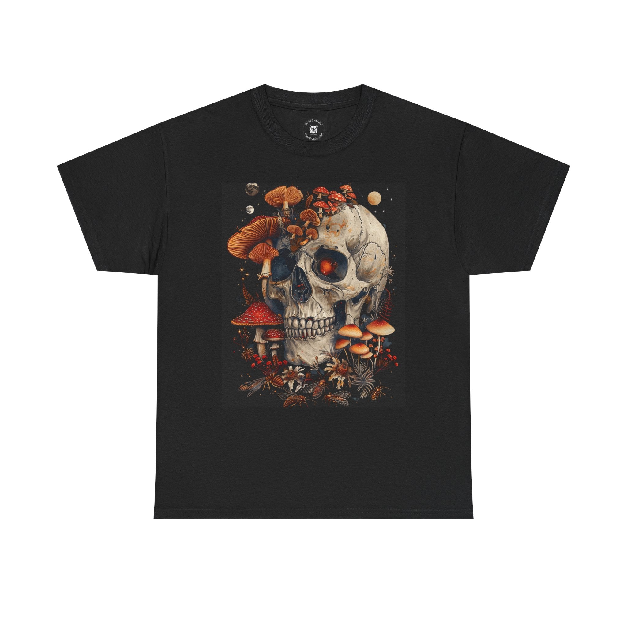 Still Growing — Gothic Skull Mushroom Graphic T-Shirt