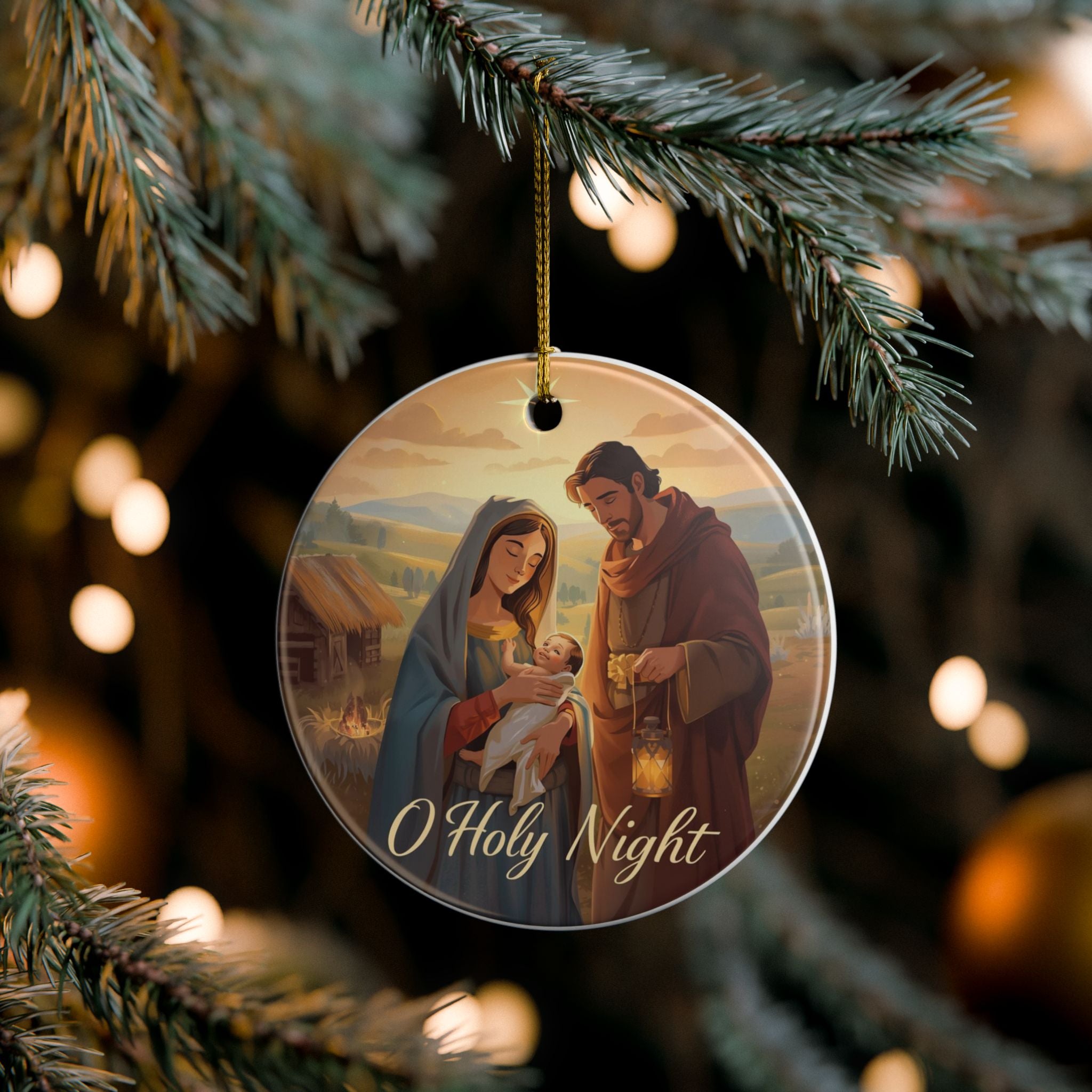 Nativity Ceramic Ornament — O Holy Night Keepsake