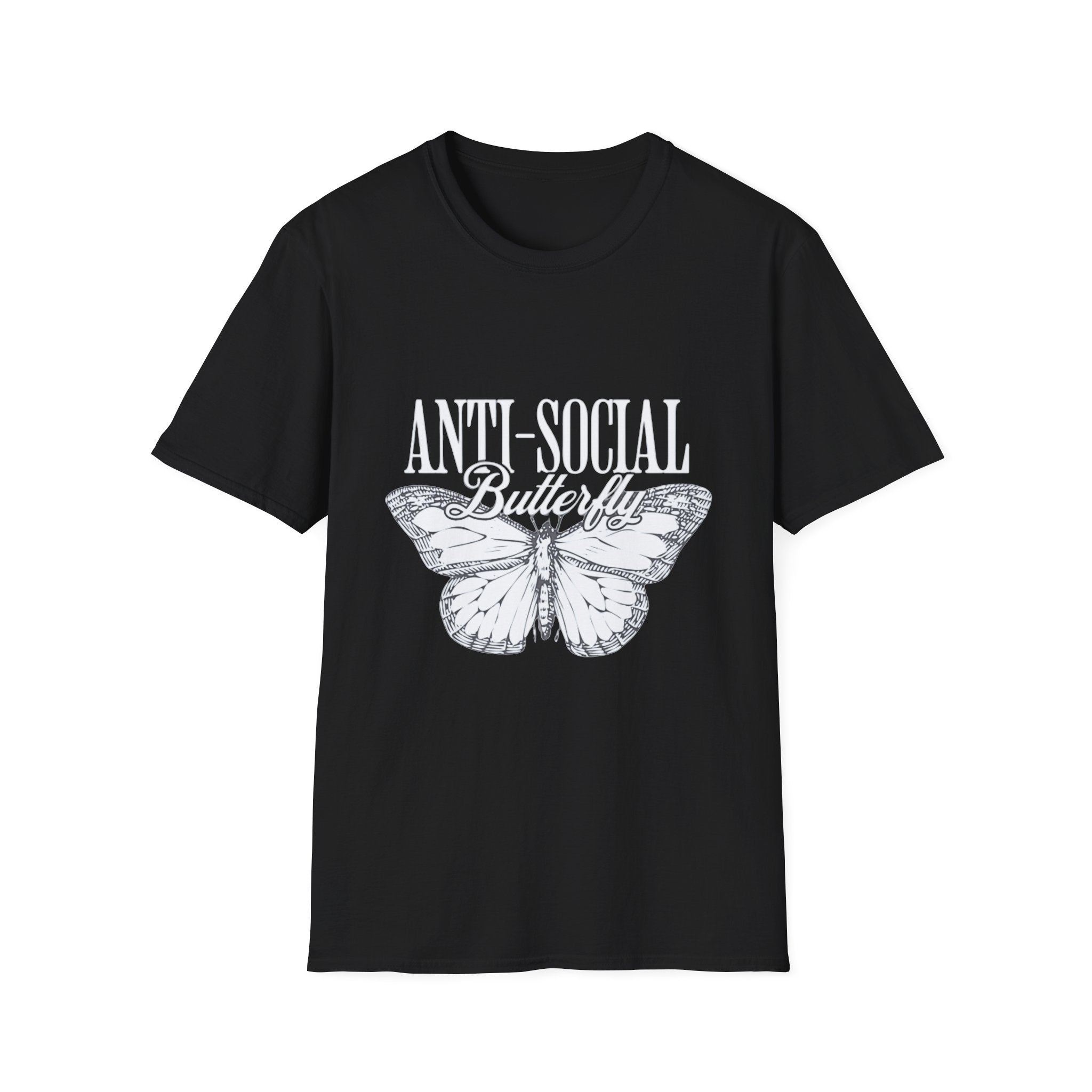 Anti-Social Butterfly T-Shirt — Graphic Butterfly Tee for Introverts