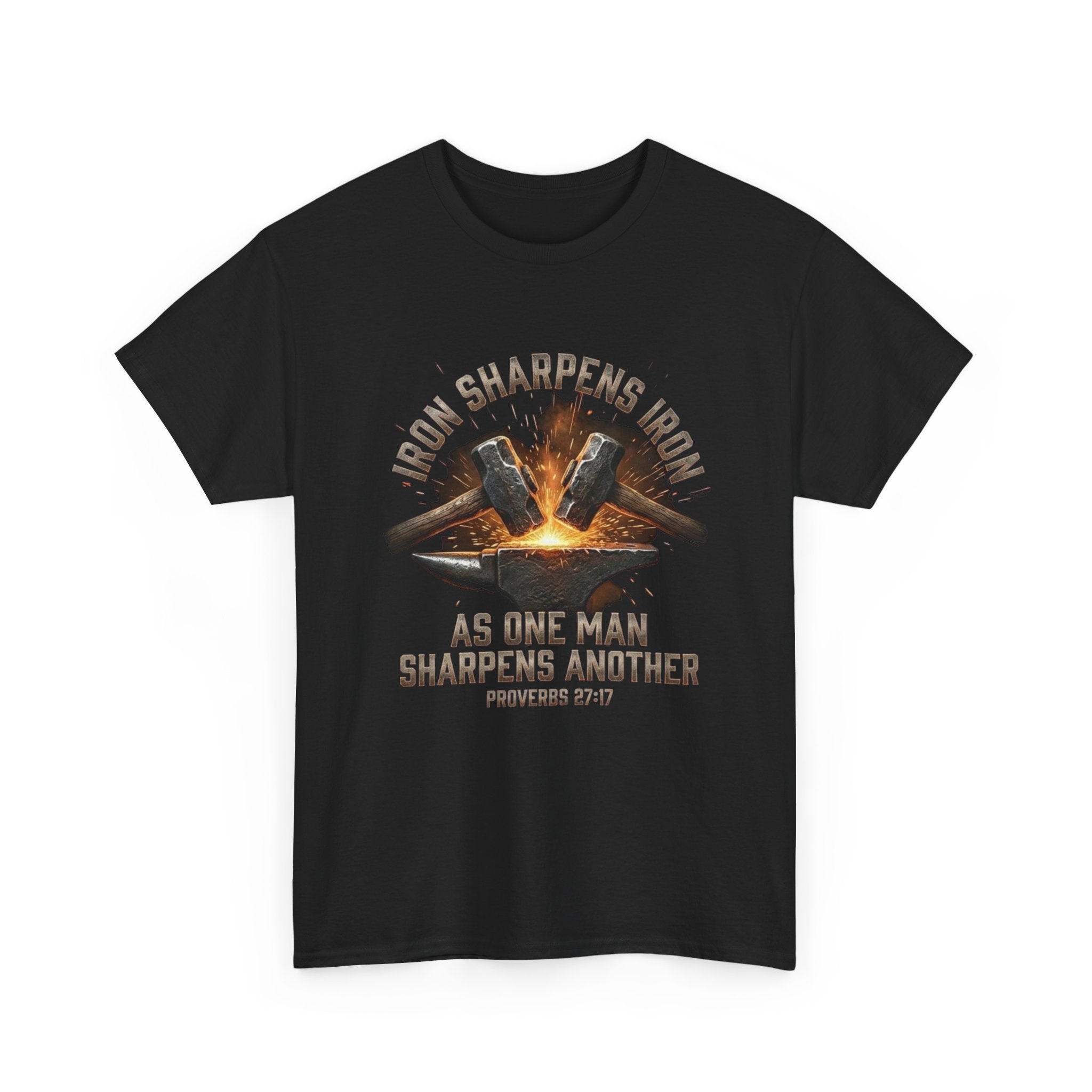 Iron Sharpens Iron Premium Heavyweight Tee - Proverbs 27:17