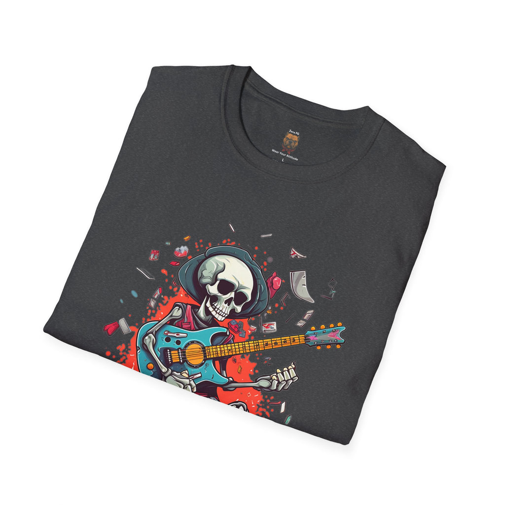 Skull Guitarist Tee (Dark Colors) | Unisex Rock Graphic T-Shirt