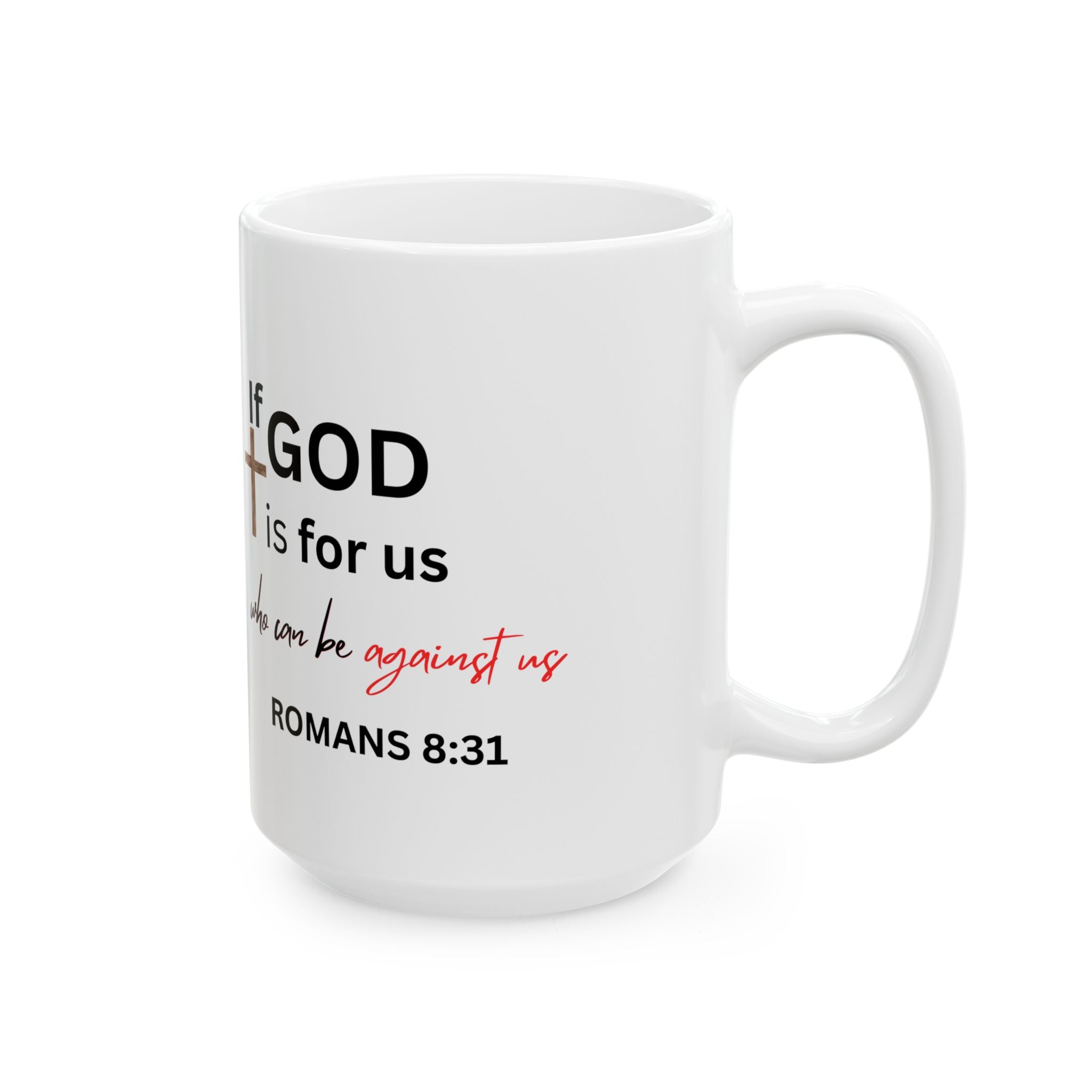 If God Is for Us Scripture Mug – Romans 8:31 Christian Coffee Cup
