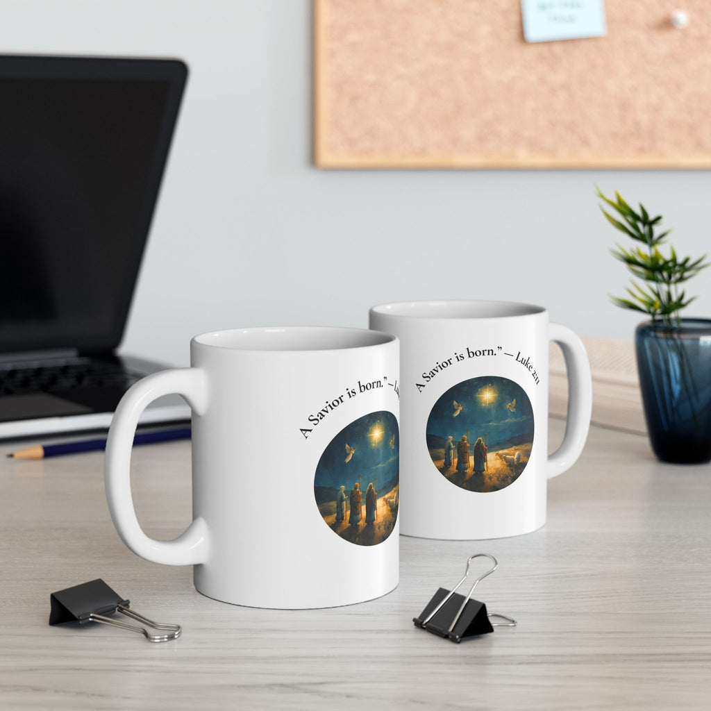 A Savior Is Born — Luke 2:11 Christmas Mug 11oz & 15oz
