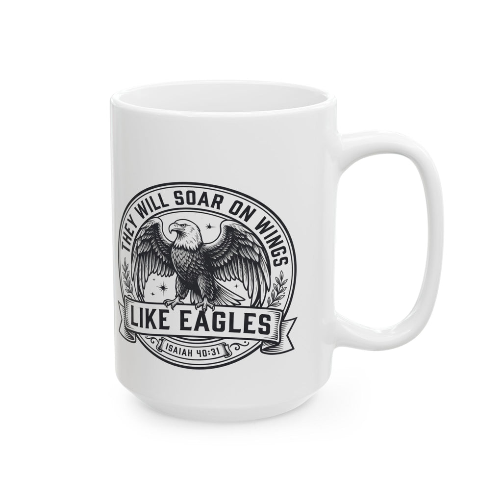 Eagle Emblem Ceramic Mug — They Will Soar on Wings Like Eagles — Isaiah 40:31