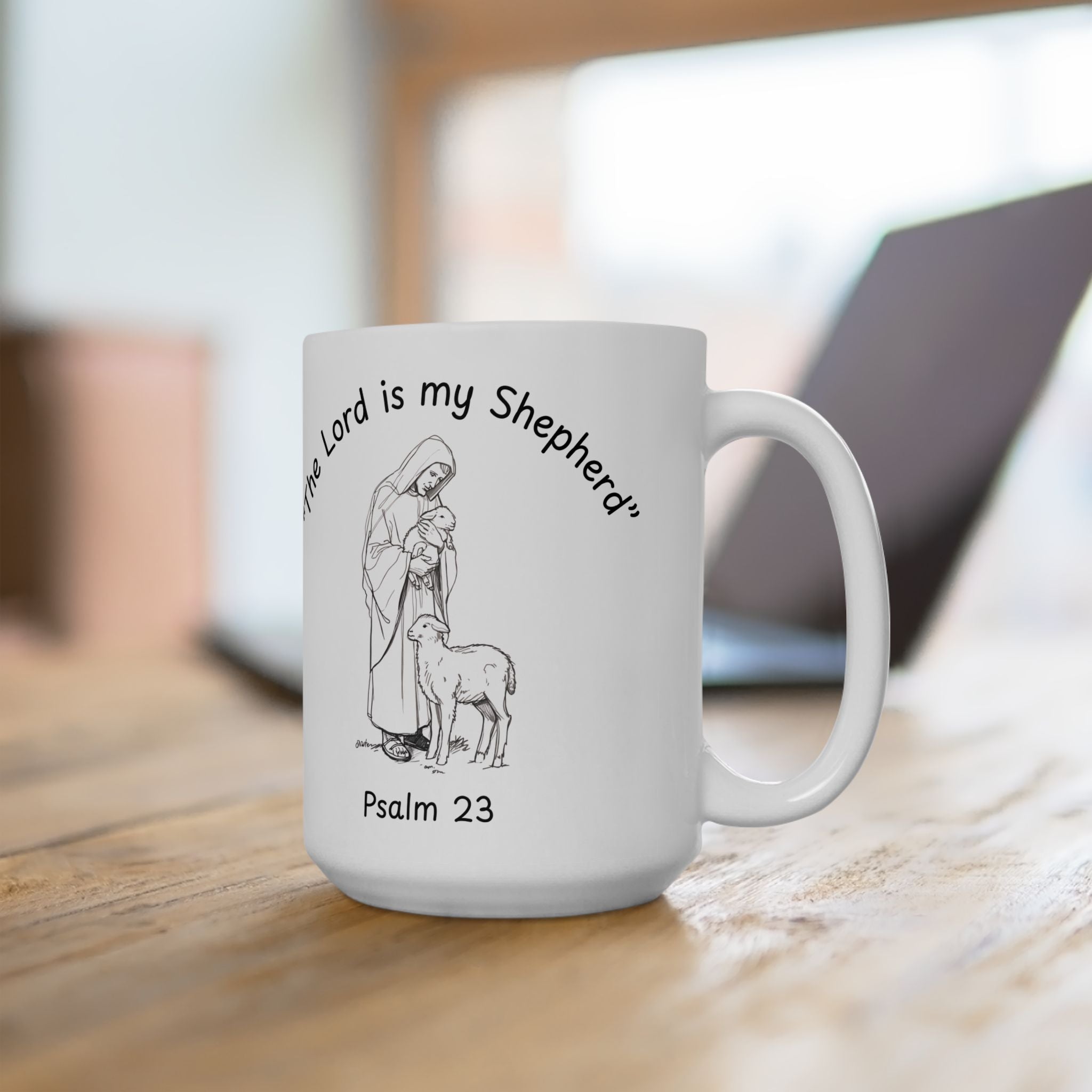 The Lord Is My Shepherd – Psalm 23 Christian Coffee Mug.
