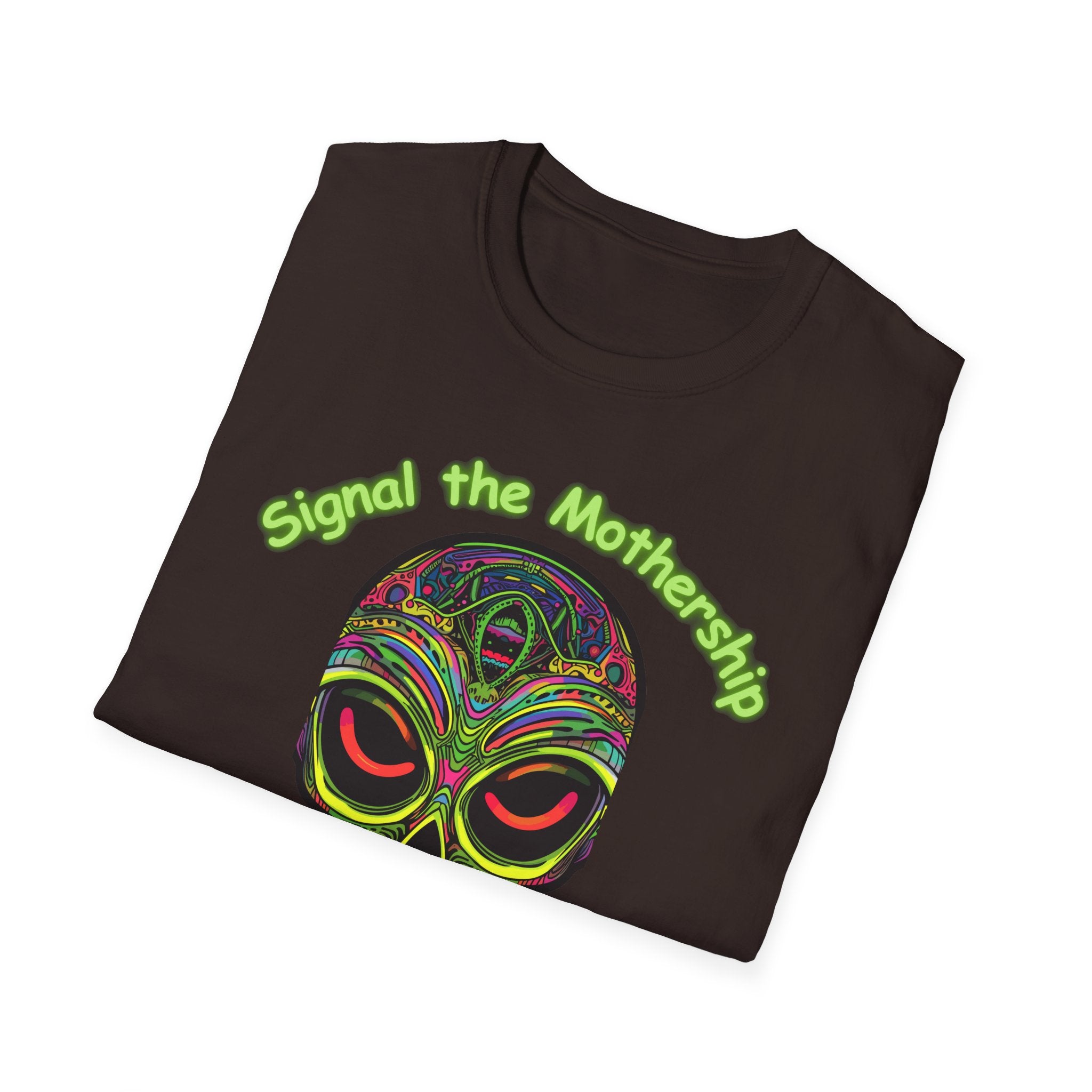 Alien Skull T-Shirt — Neon Psychedelic Graphic Tee