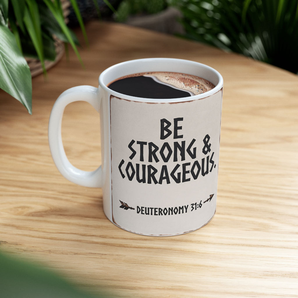 Be Strong & Courageous Mug — Deuteronomy 31:6